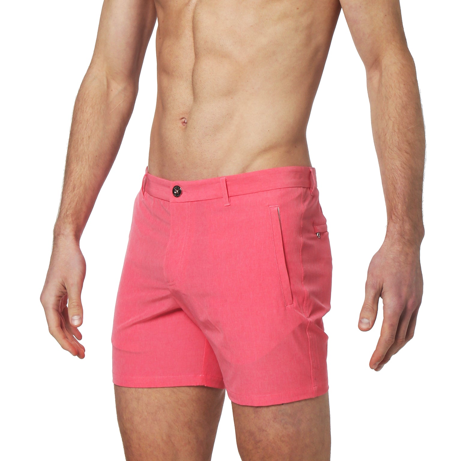Rosé Solid Action Stretch Holler Shorts