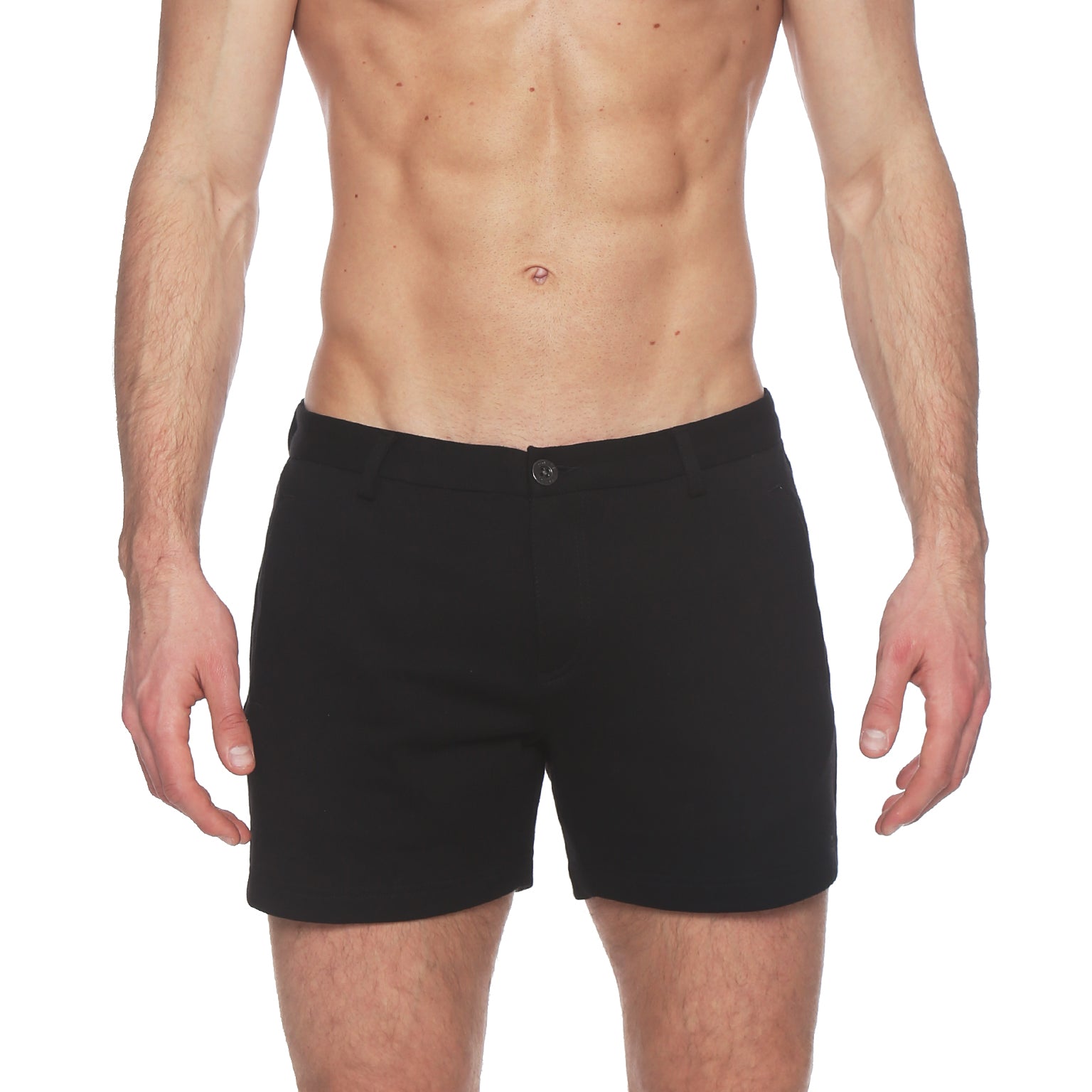 Black Terry Solid Knit Holler Short - parke & ronen