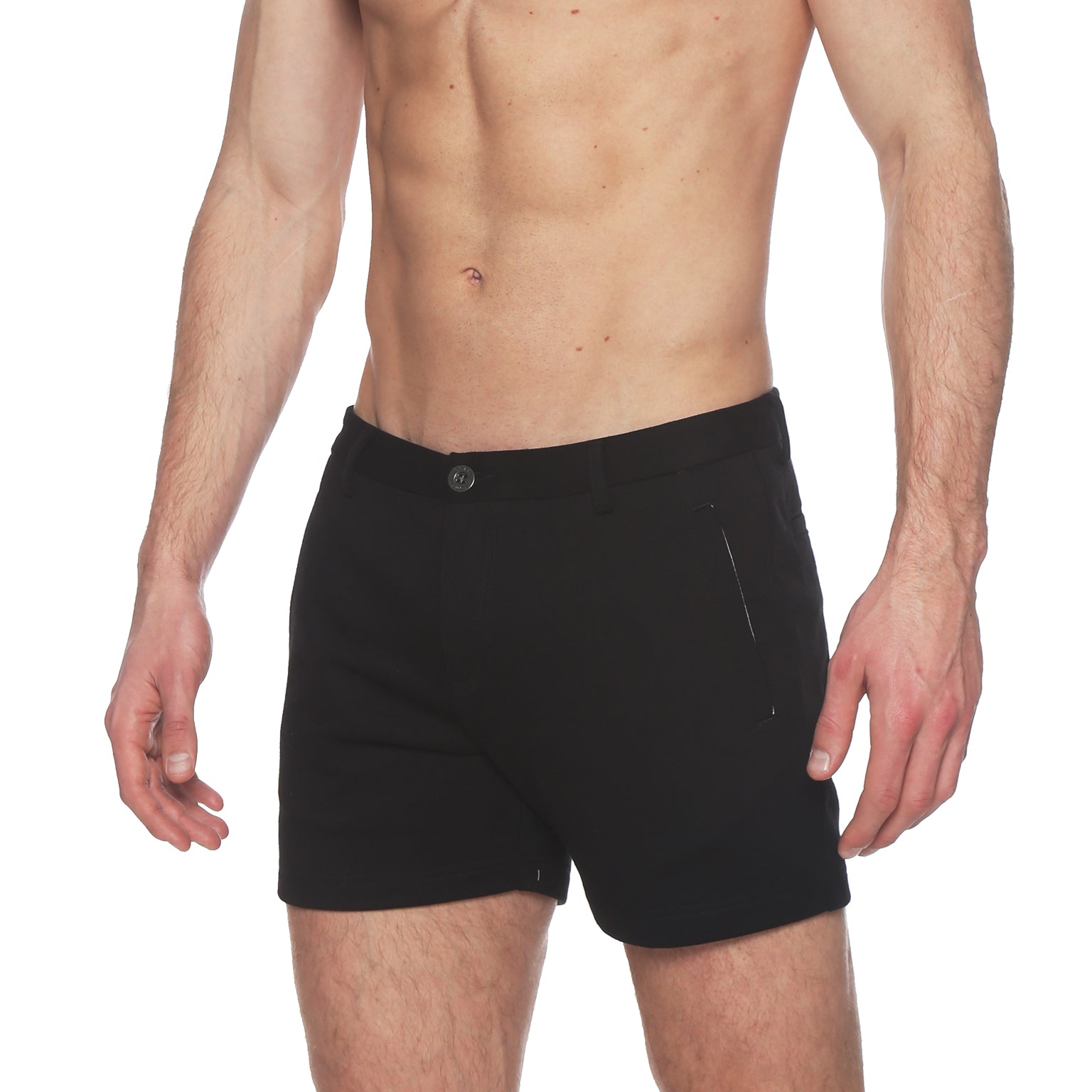 Black Terry Solid Knit Holler Short - parke & ronen
