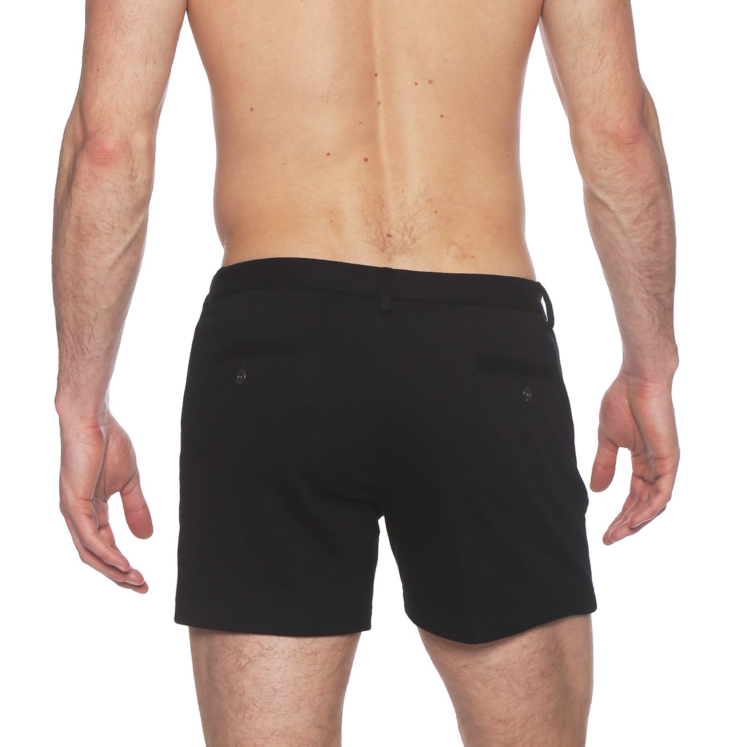 Black Terry Solid Knit Holler Short - parke & ronen
