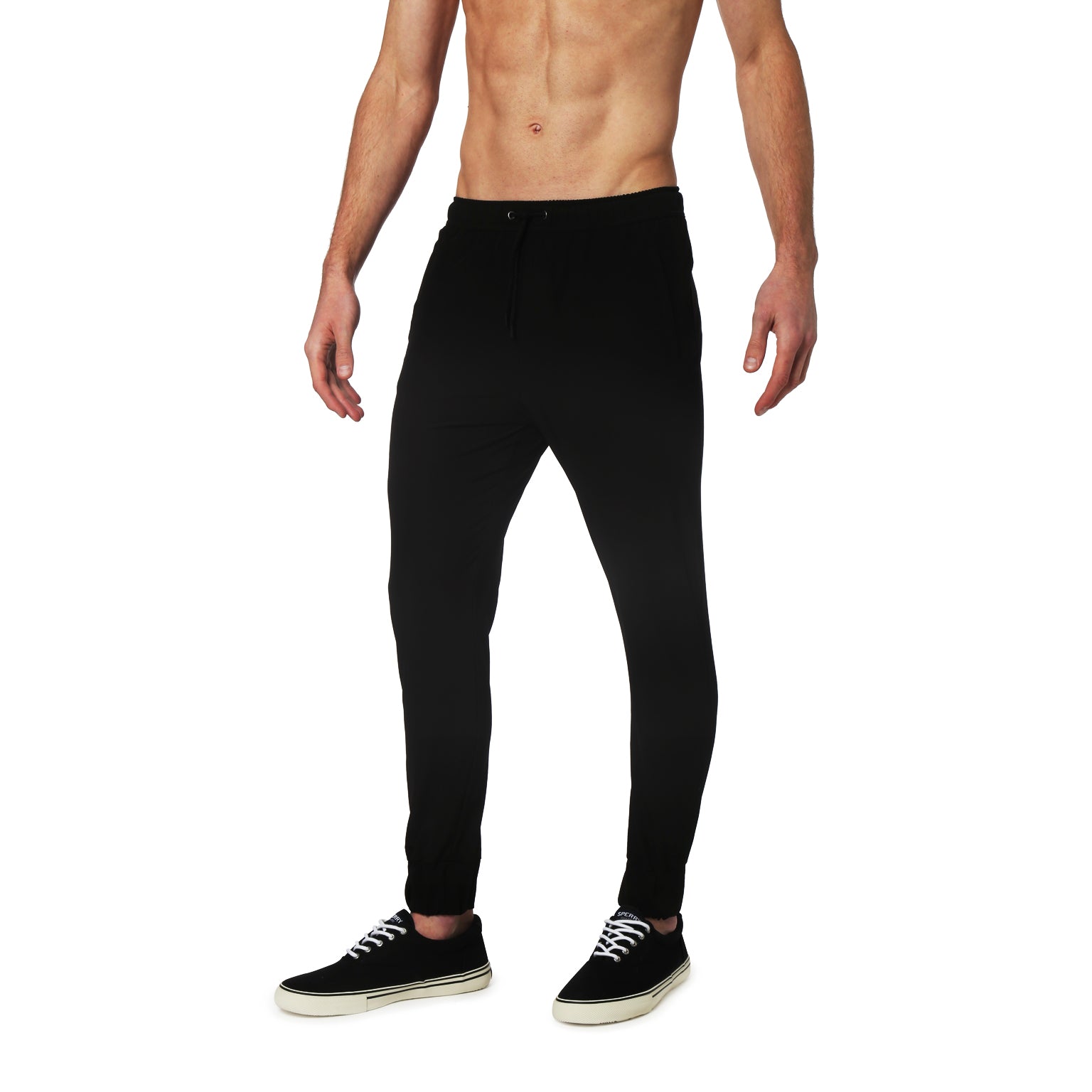 ACTIONWEAR- Black Solid Heather Stretch Lounge Pants