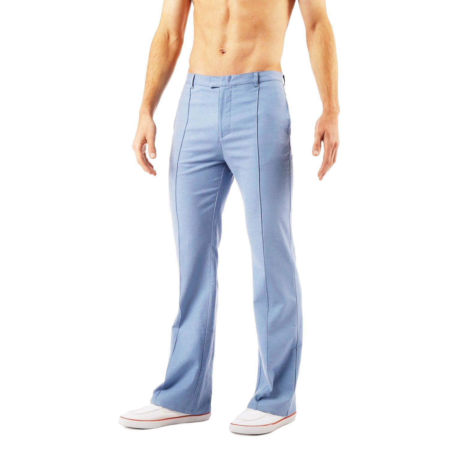 Twilight Blue Stretch Linen Portofino Trouser