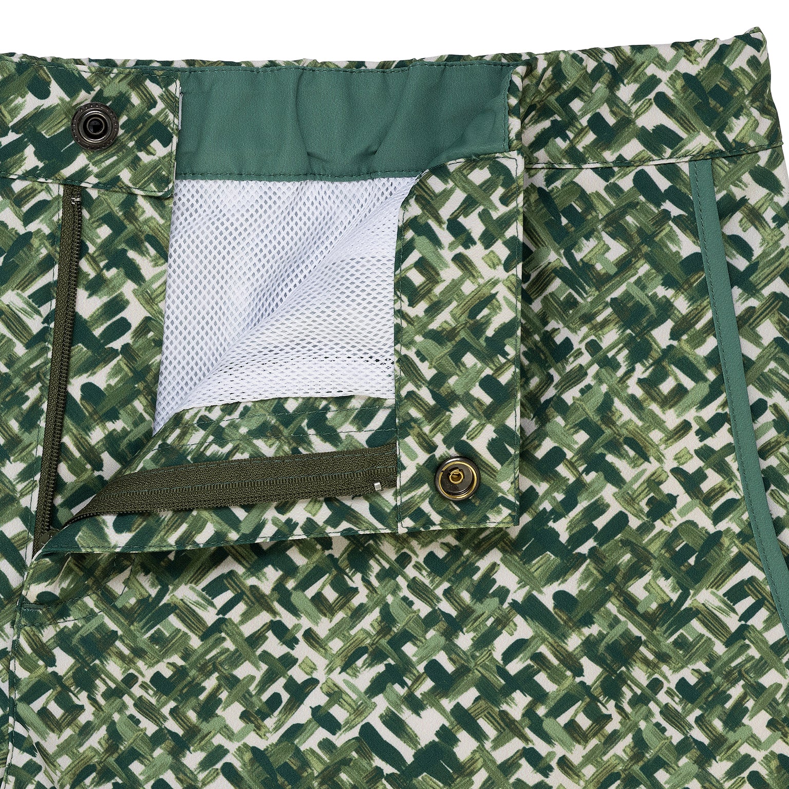 Green Impasto Print 2" Angeleno Swim Trunk