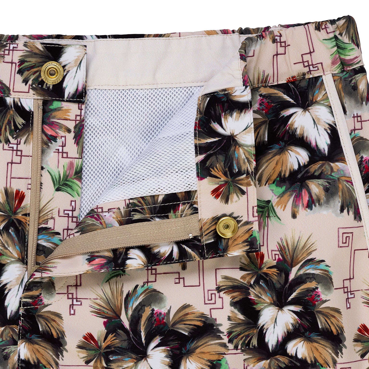 Tan Minerva Print 2" Angeleno Swim Trunk