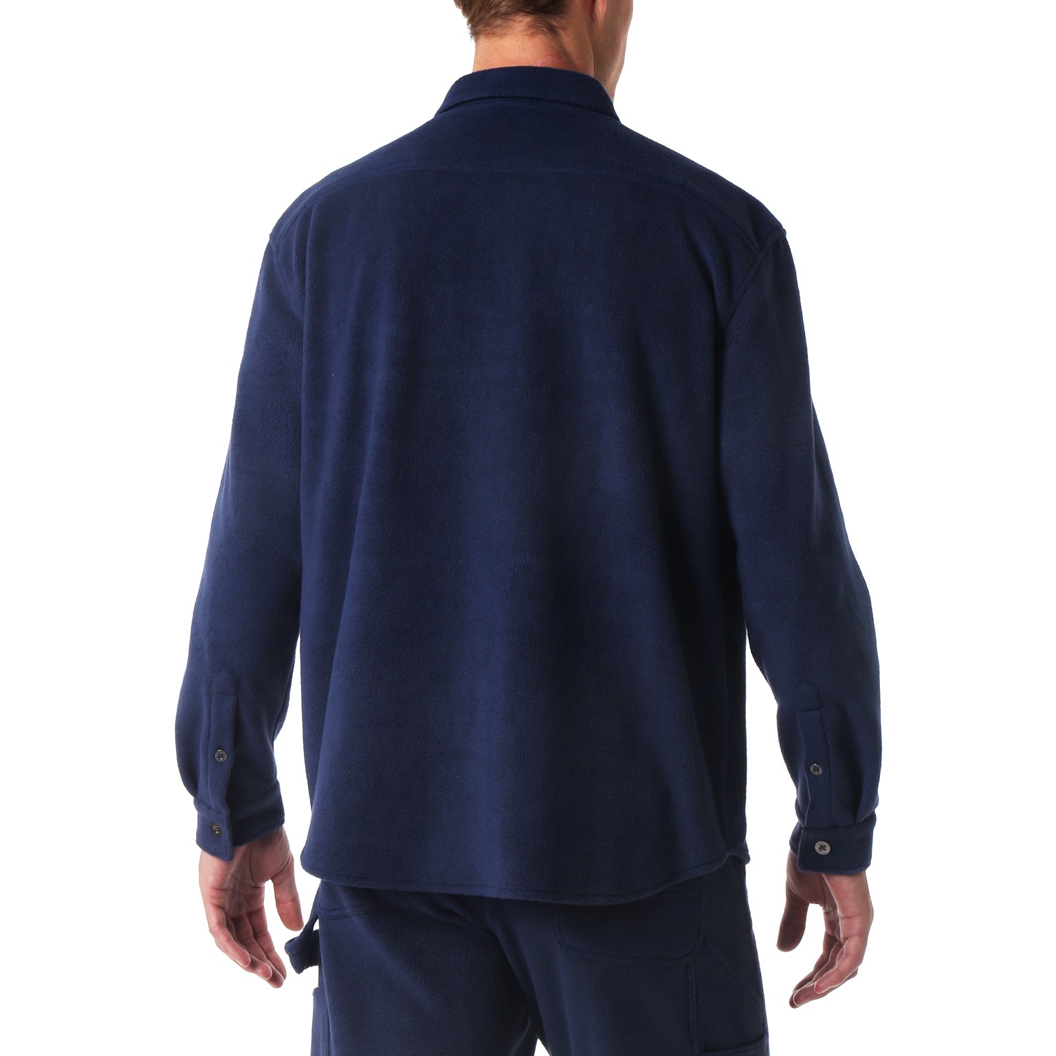 SAVE 70%- Dark Denim Blue Fleece Work Shirt