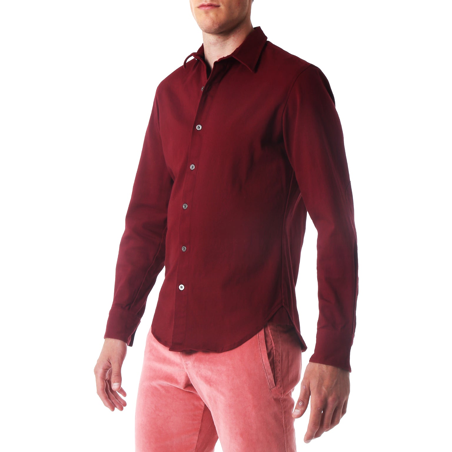 SAVE 70%- Vintage Washed Garnet Stretch Twill Shirt