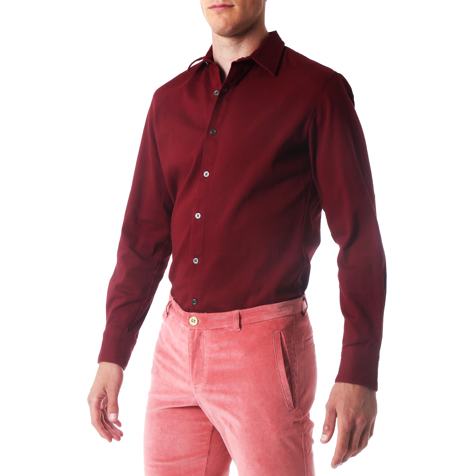 SAVE 70%- Vintage Washed Garnet Stretch Twill Shirt