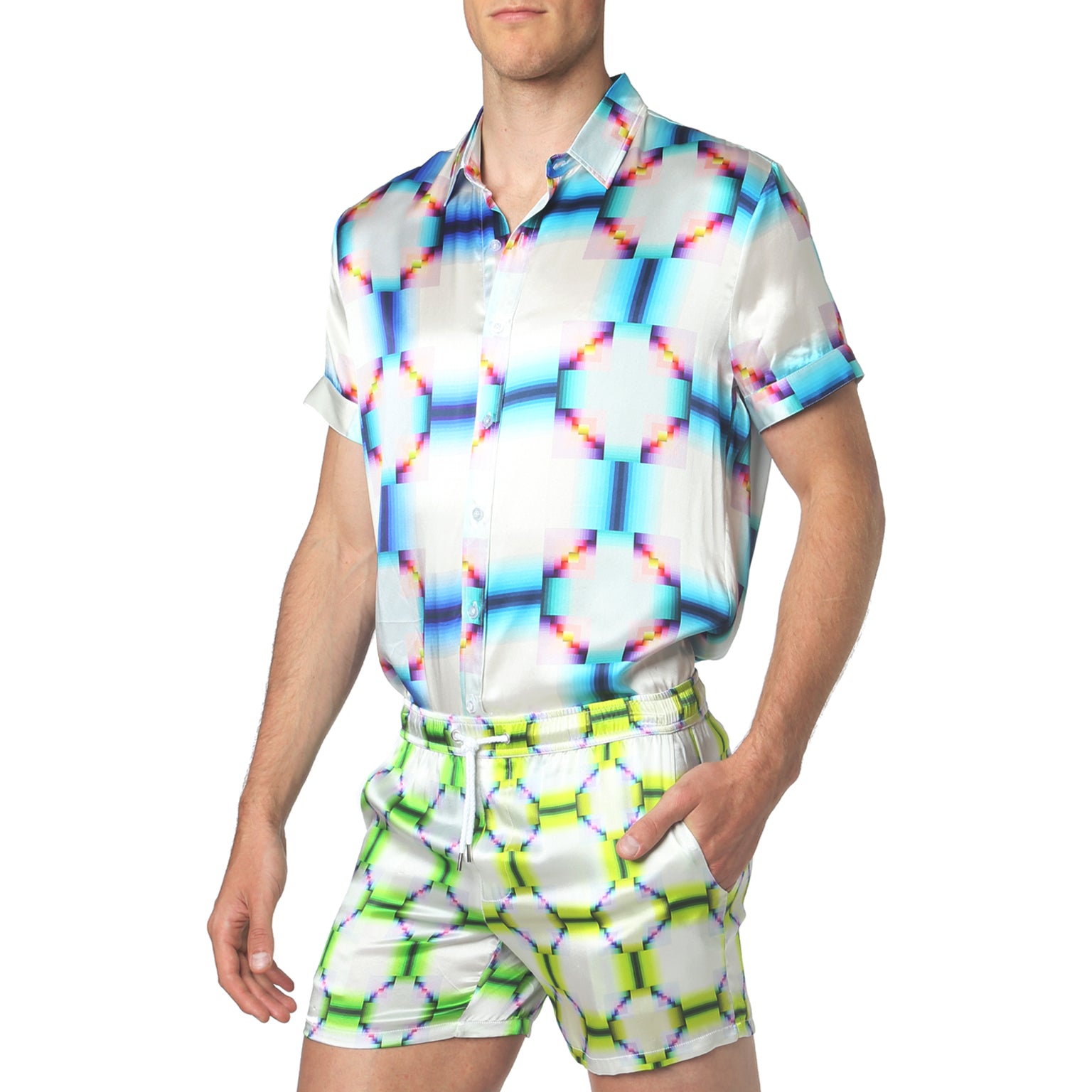 SAVE 70%- Sour Patch Printed Biscayne Short Sleeve Shirt - parke & ronen