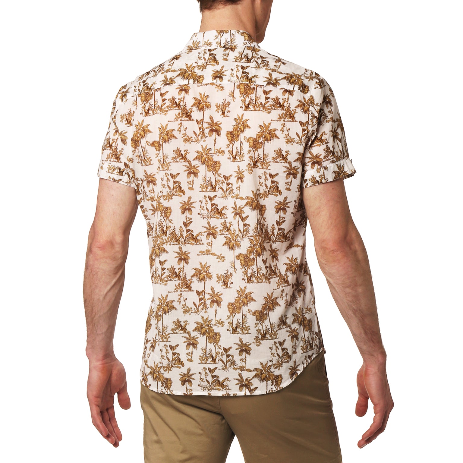 70% OFF- Gold Holbox Print Biscayne Shirt