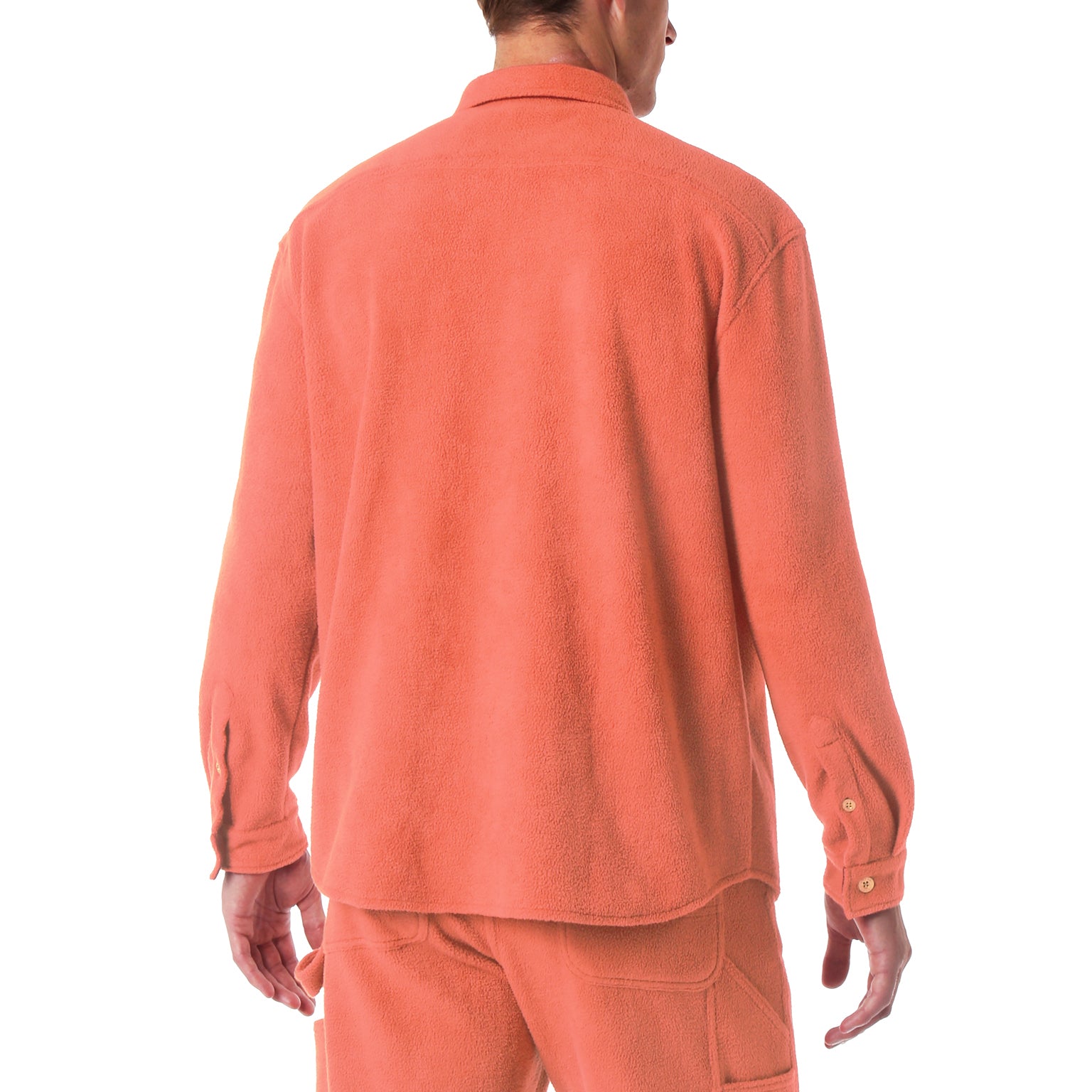 SAVE 70%- Rhubarb Solid Fleece Work Shirt - parke & ronen