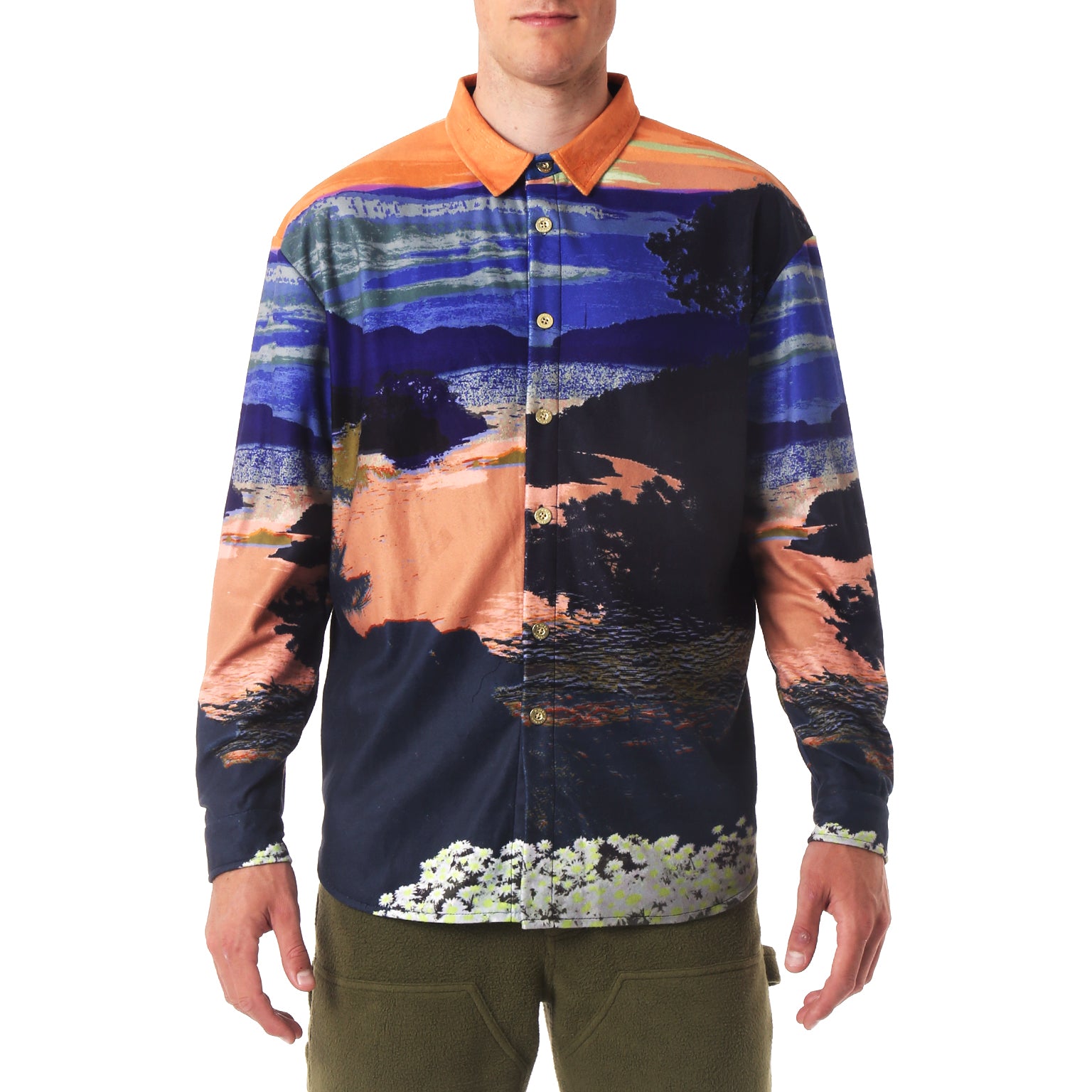 SAVE 70% - Happy Valley Sunset Printed Fleece Work Shirt