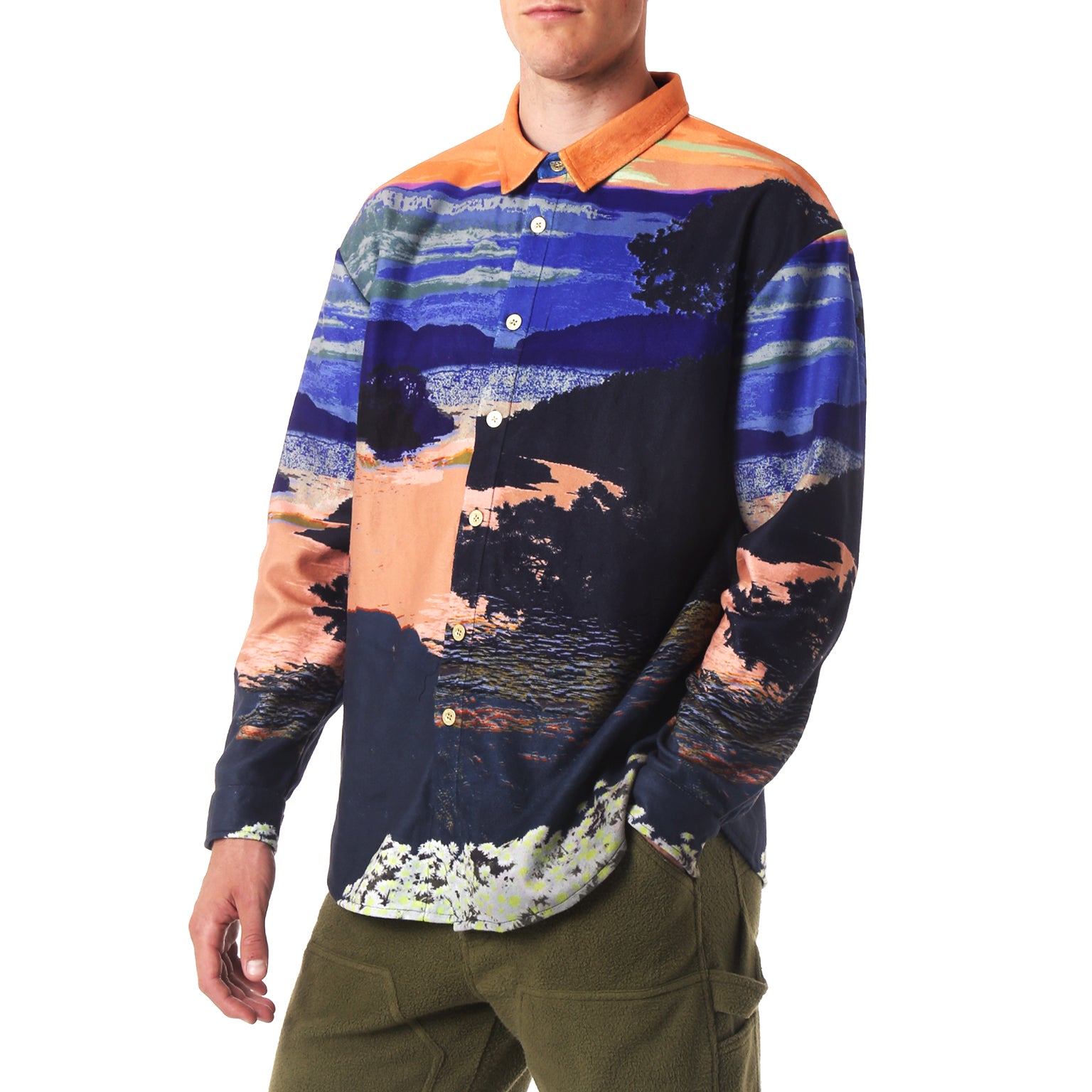 SAVE 70% - Happy Valley Sunset Printed Fleece Work Shirt