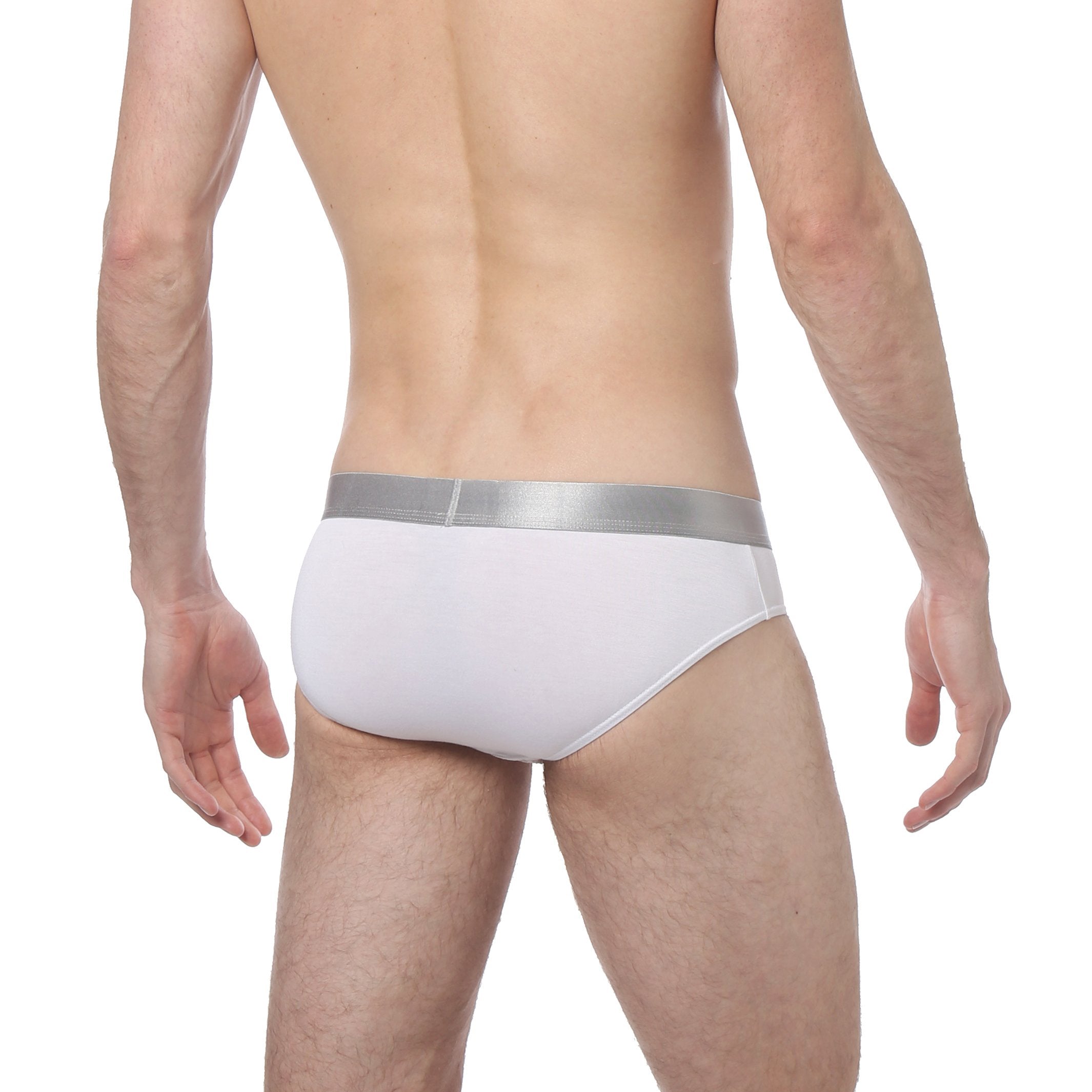 White Solid Low Rise Brief