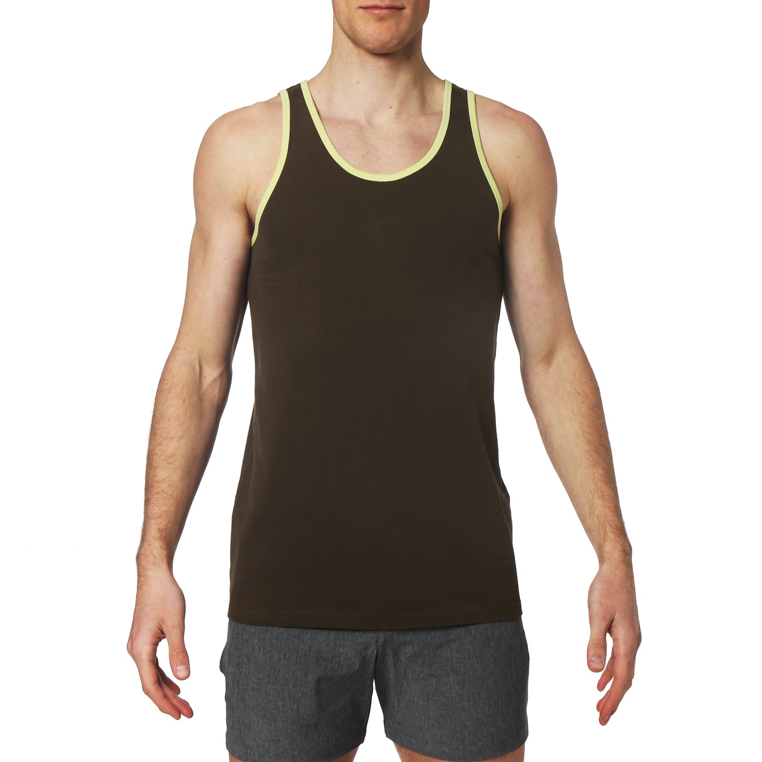 ACTIONWEAR- Army/Citron Combo Essential Cotton Tank Top