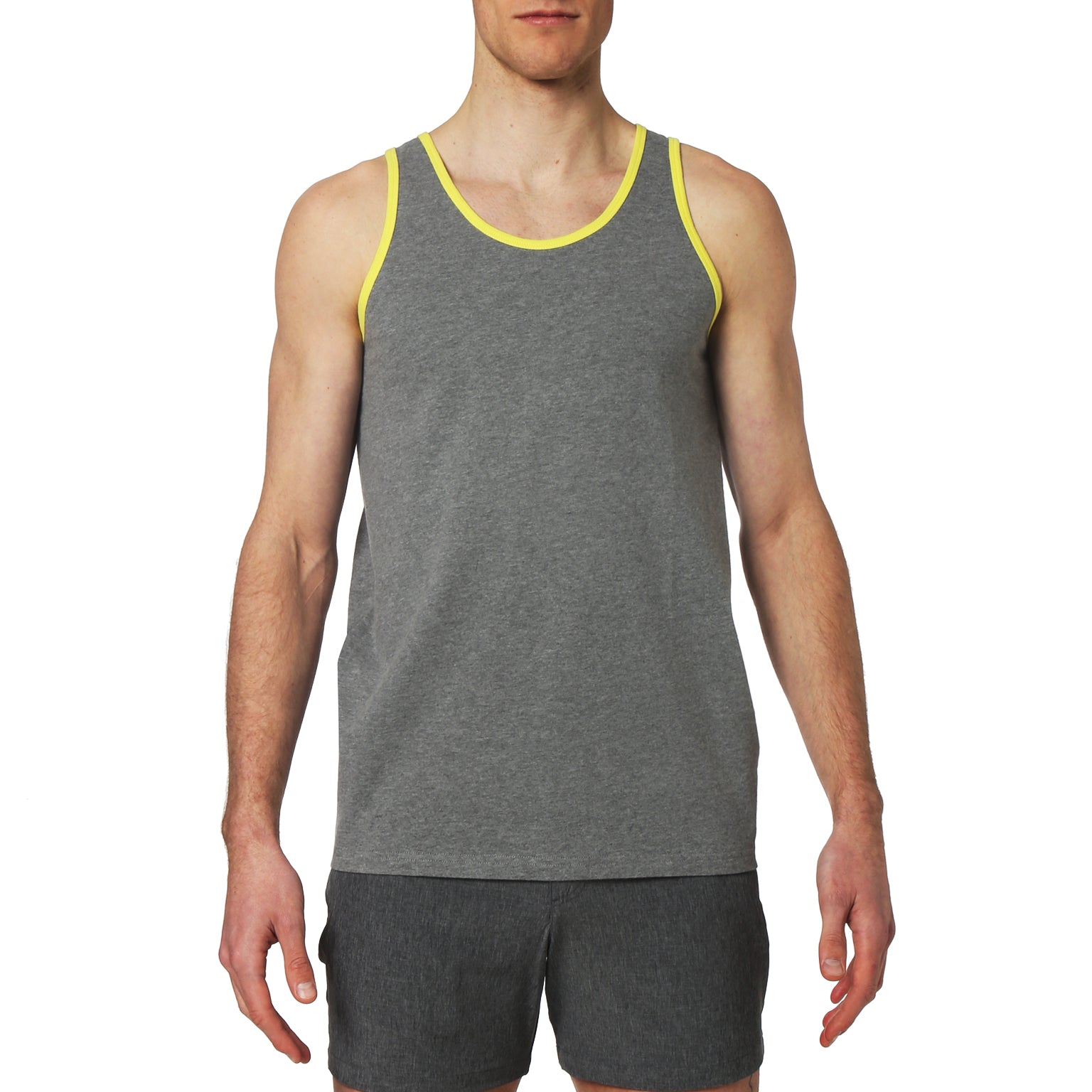 ACTIONWEAR- Varsity Grey/Canary Essential Combo Cotton Tank Top