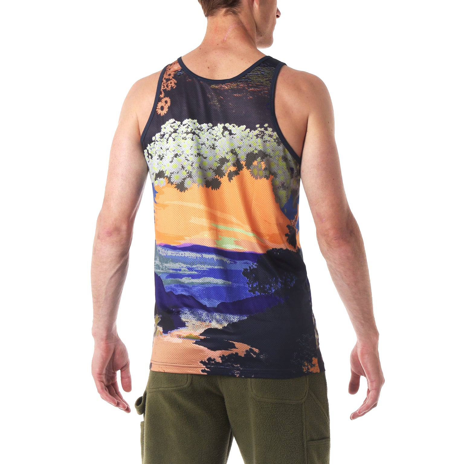 Happy Valley Sunset Printed Mesh Tank Top