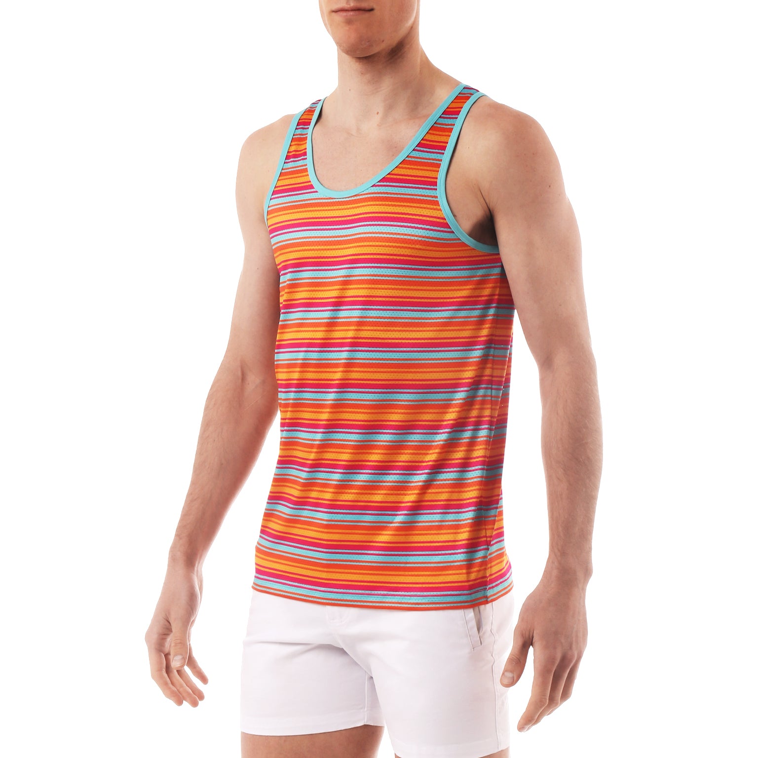 Olympian Orange Mesh Tank Top