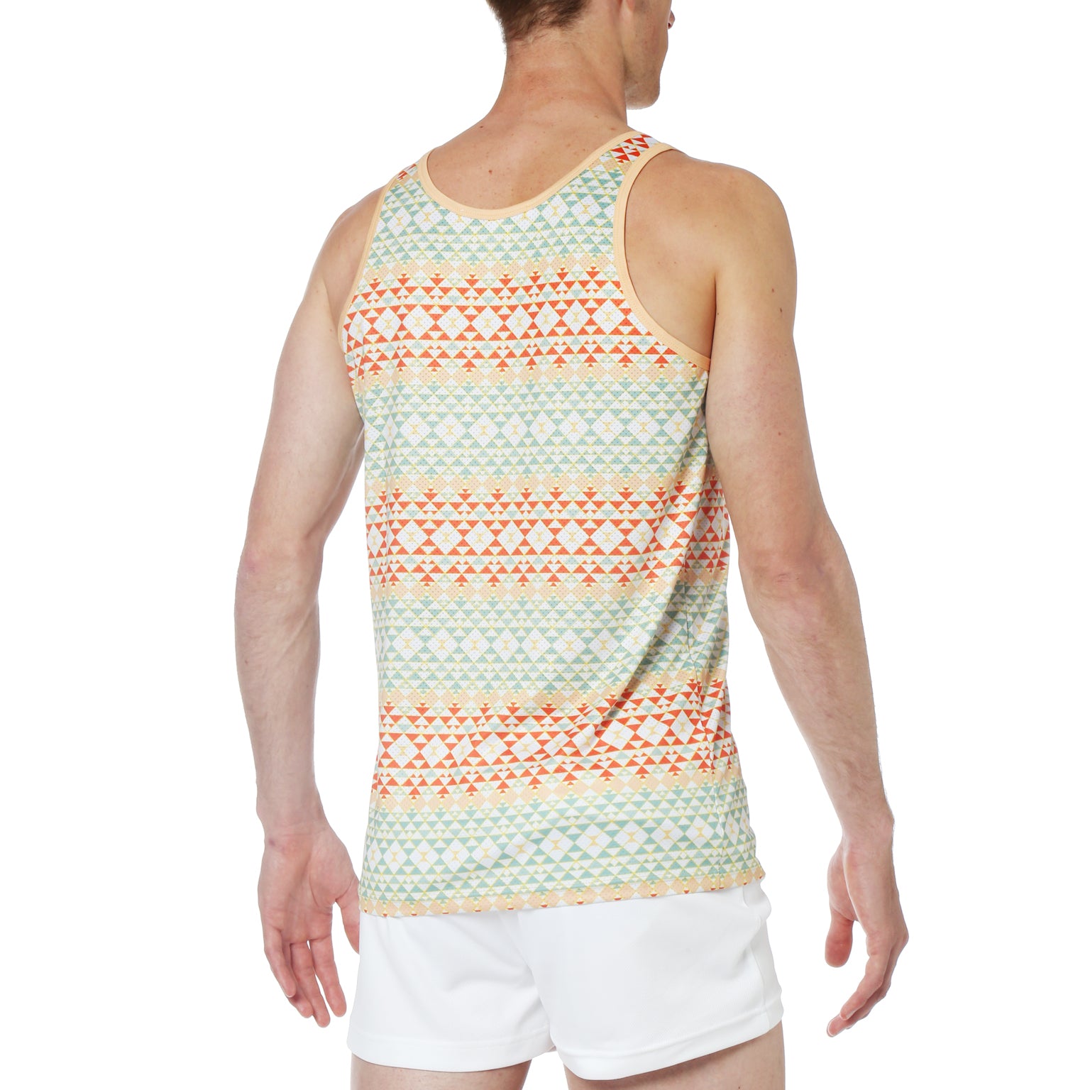 NEW- Saarinen Orange Printed Mesh Tank Top - parke & ronen