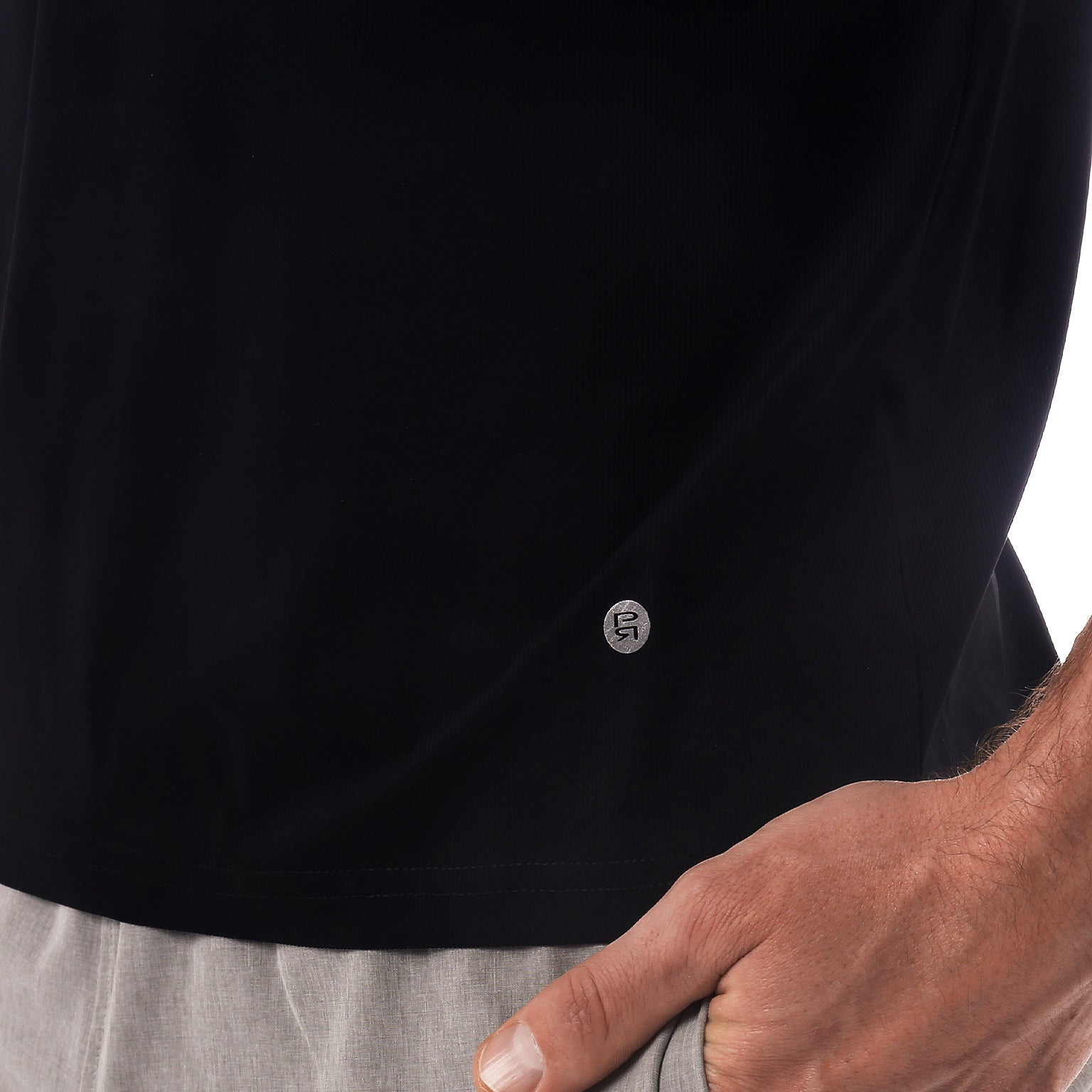 ACTIONWEAR Black Micro Rib Tank Top