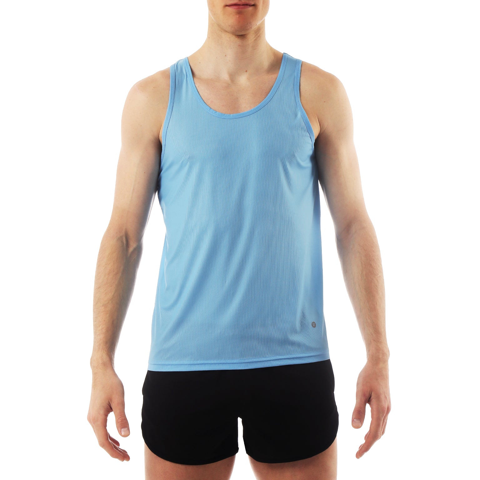 SAVE 30%- ACTIONWEAR Cornflower Blue Micro Rib Tank Top