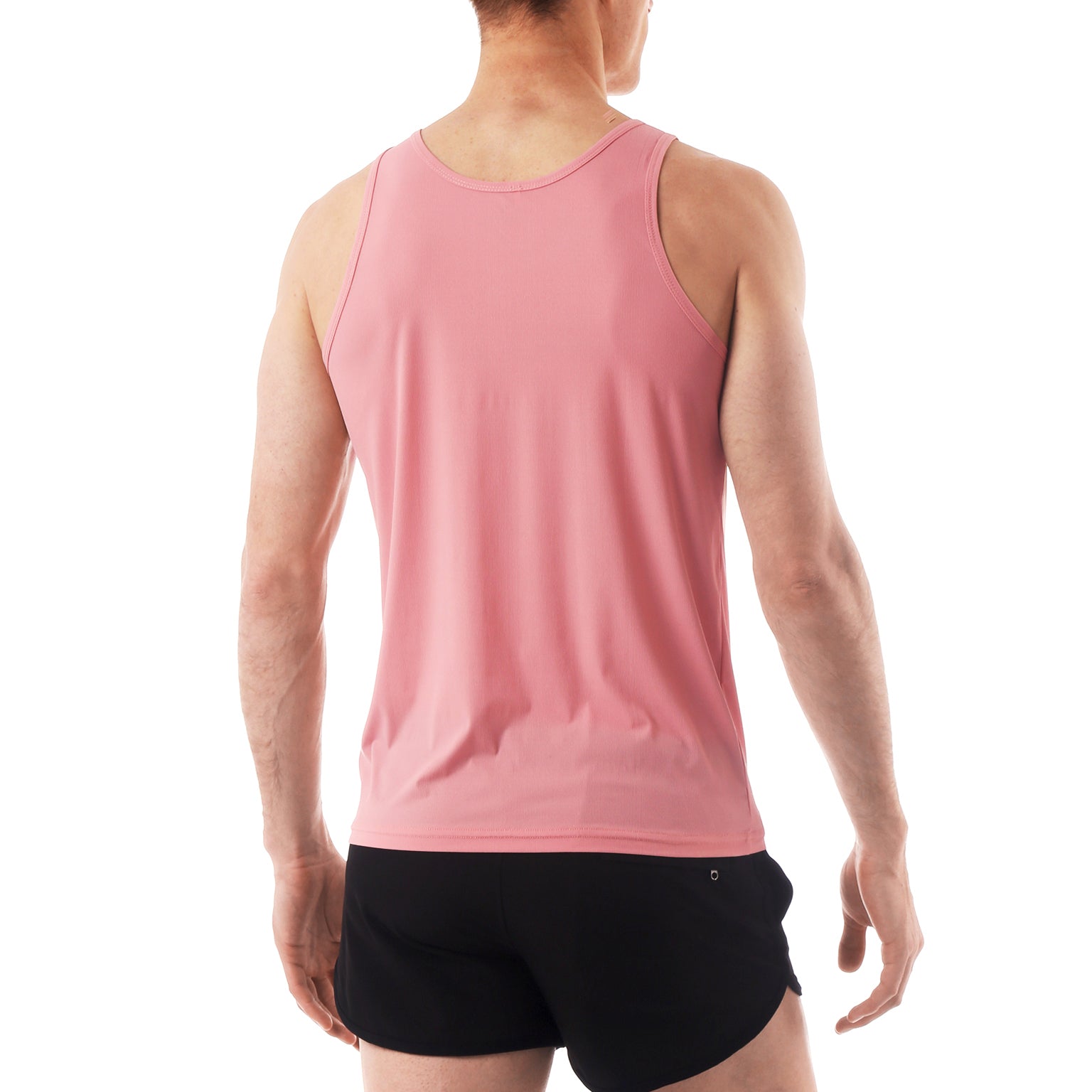 ACTIONWEAR Millenial Pink Micro Rib Tank Top