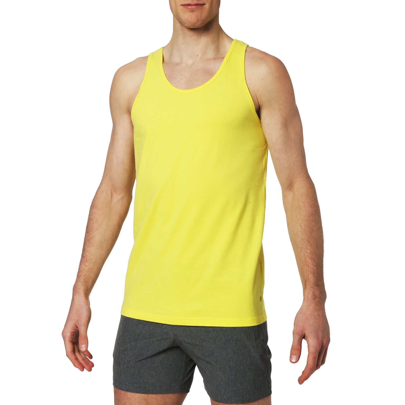 SAVE 70%- ACTIONWEAR- Canary Solid Essential Cotton Tank Top