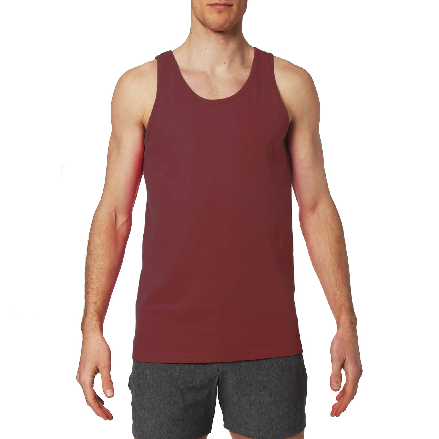 ACTIONWEAR Cabernet Solid Cotton Tank Top