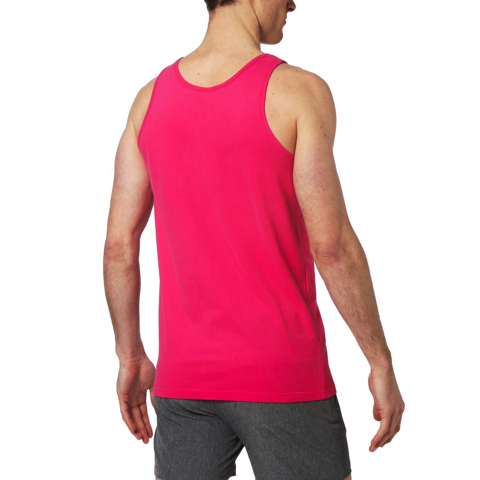 SAVE 50%- ACTIONWEAR- Fuchsia Solid Essential Cotton Tank Top