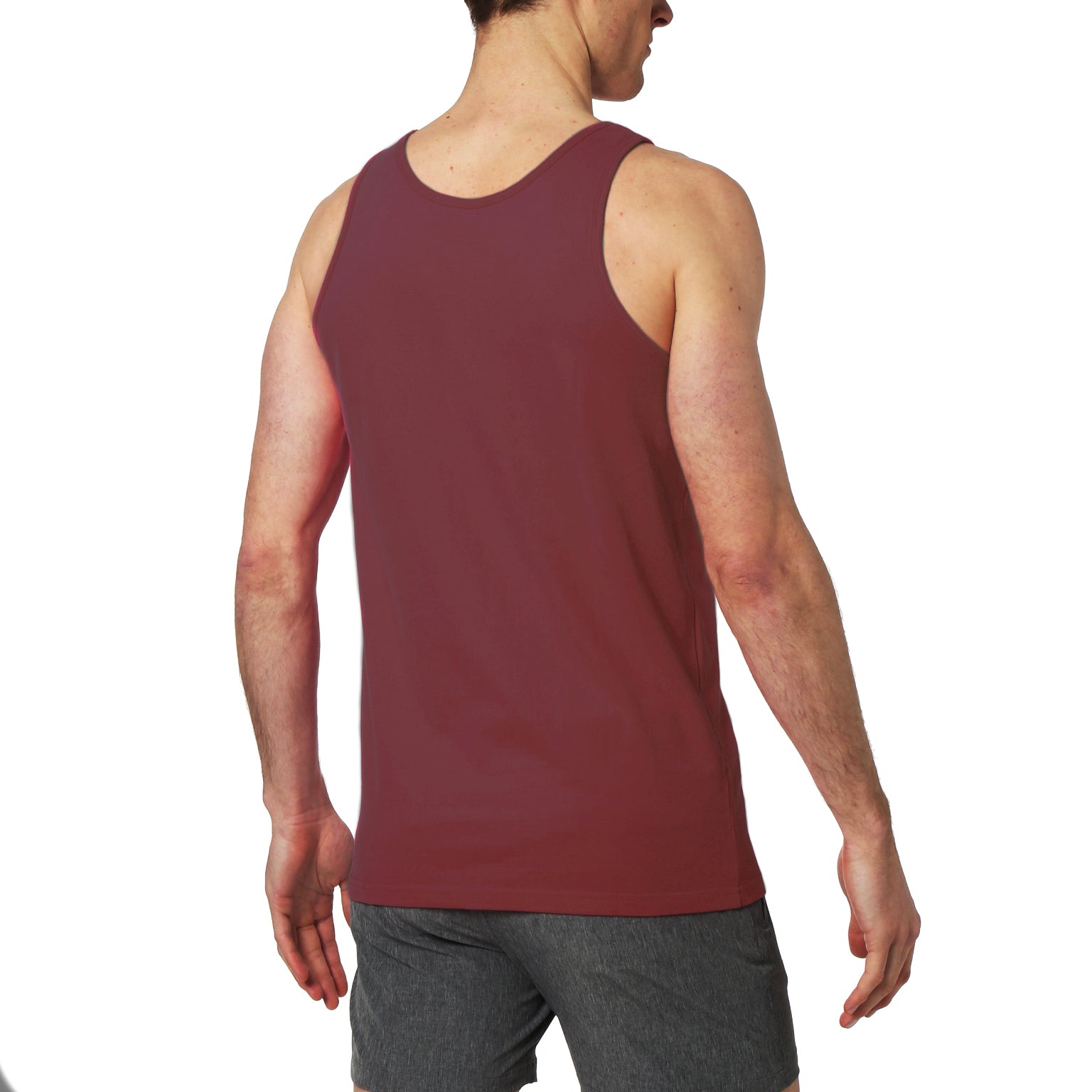 ACTIONWEAR Cabernet Solid Cotton Tank Top