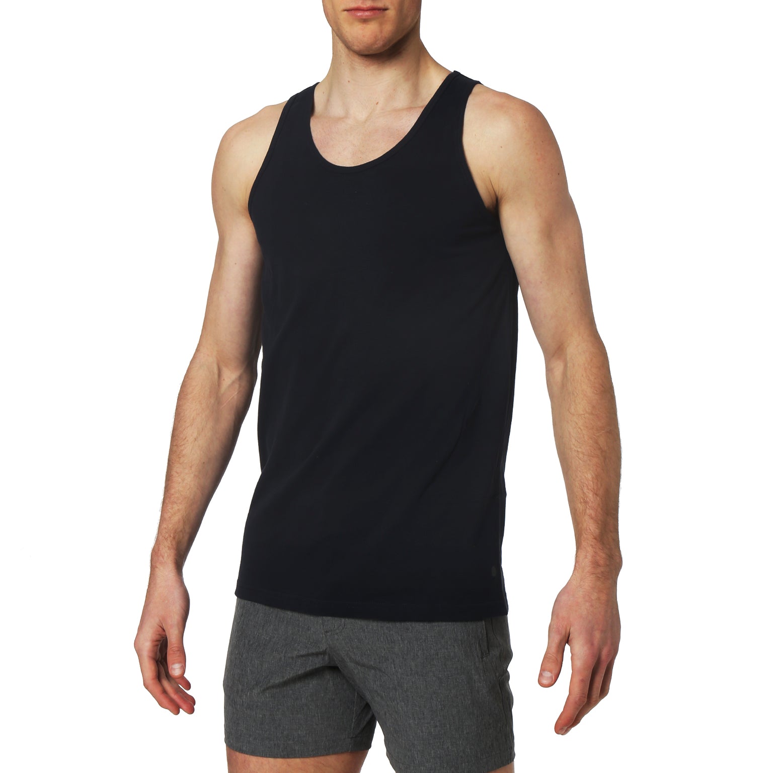 ACTIONWEAR- Navy Solid Essential Cotton Tank Top