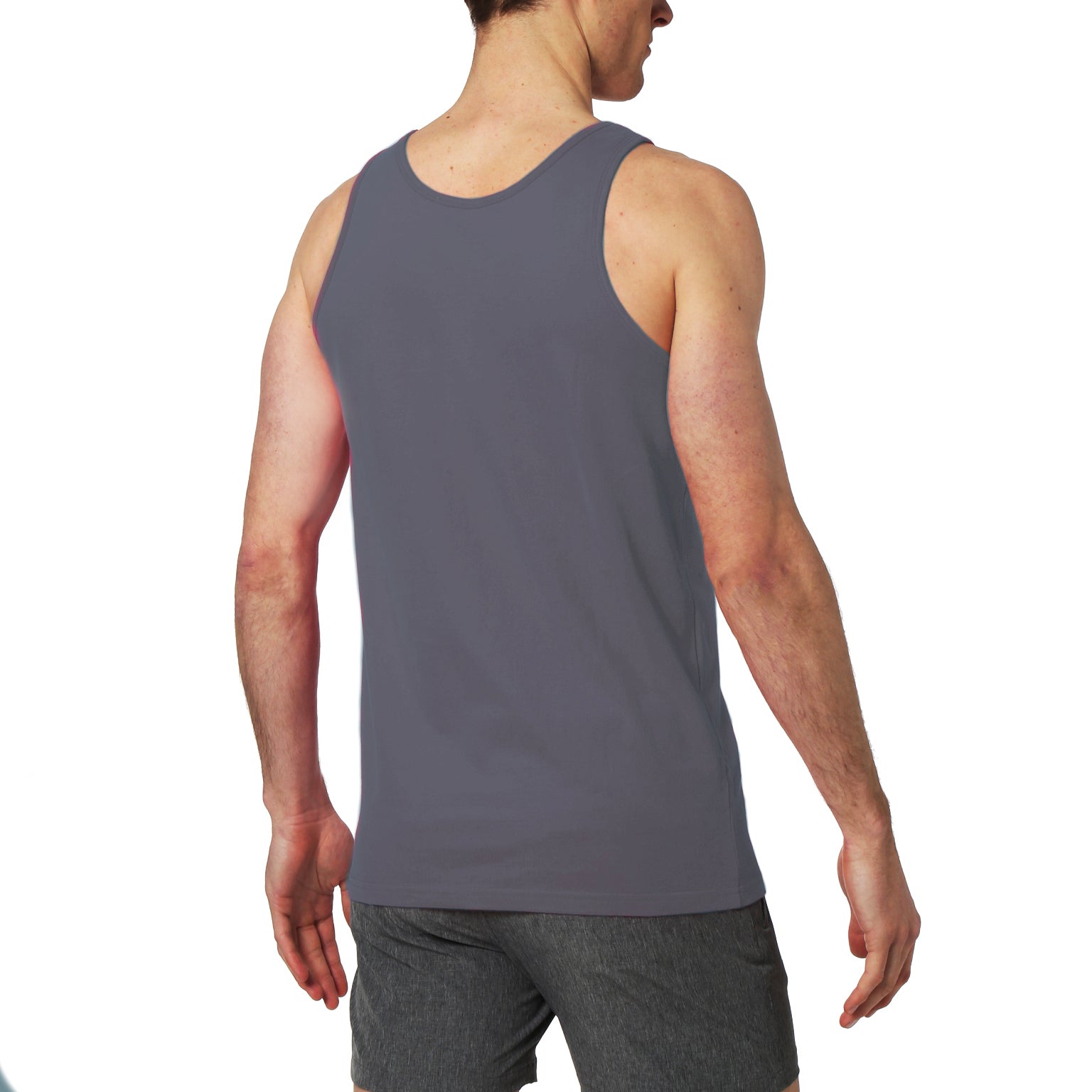 SAVE 50%- ACTIONWEAR Slate Blue Solid Cotton Tank Top