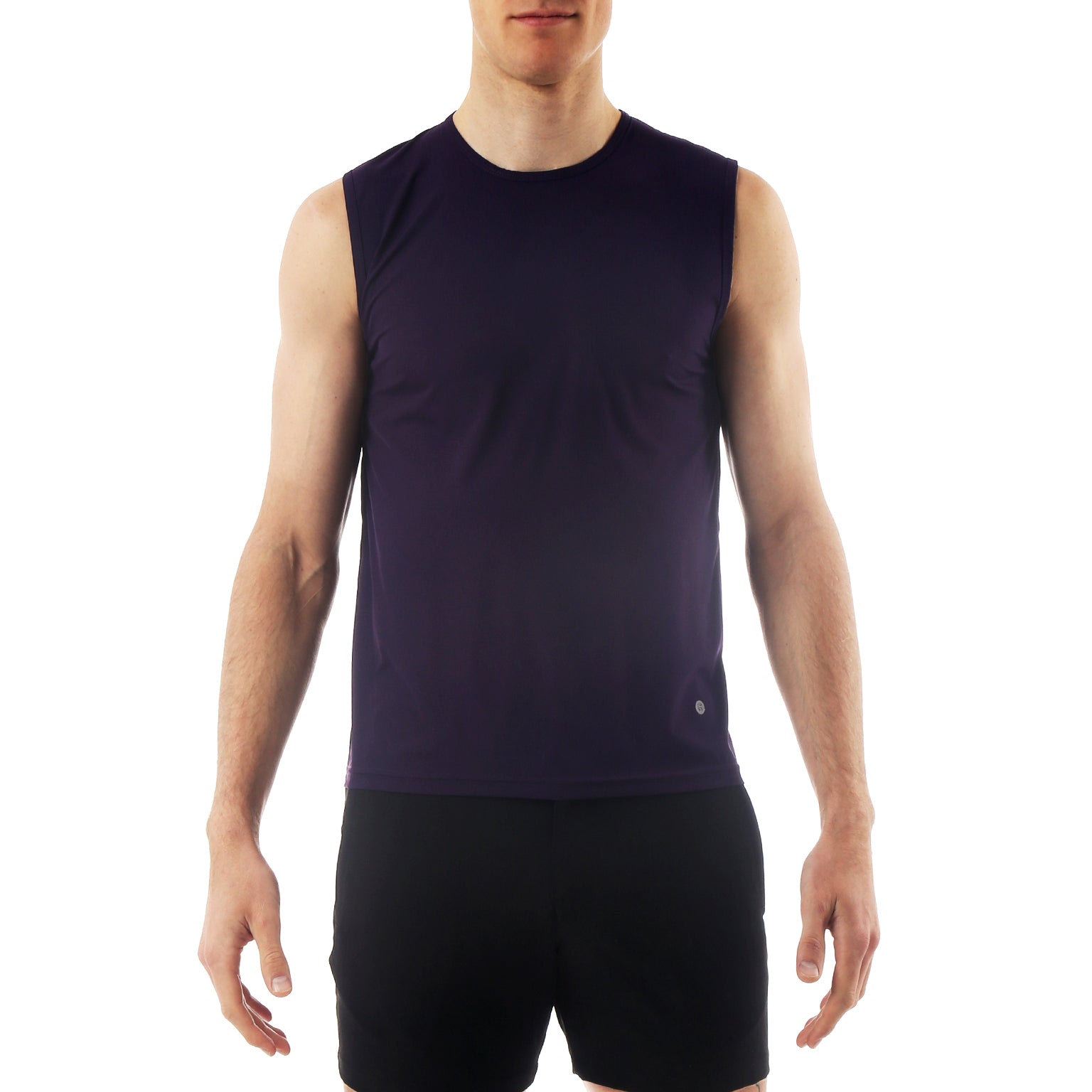 ACTIONWEAR Aubergine Micro Rib Muscle Tee