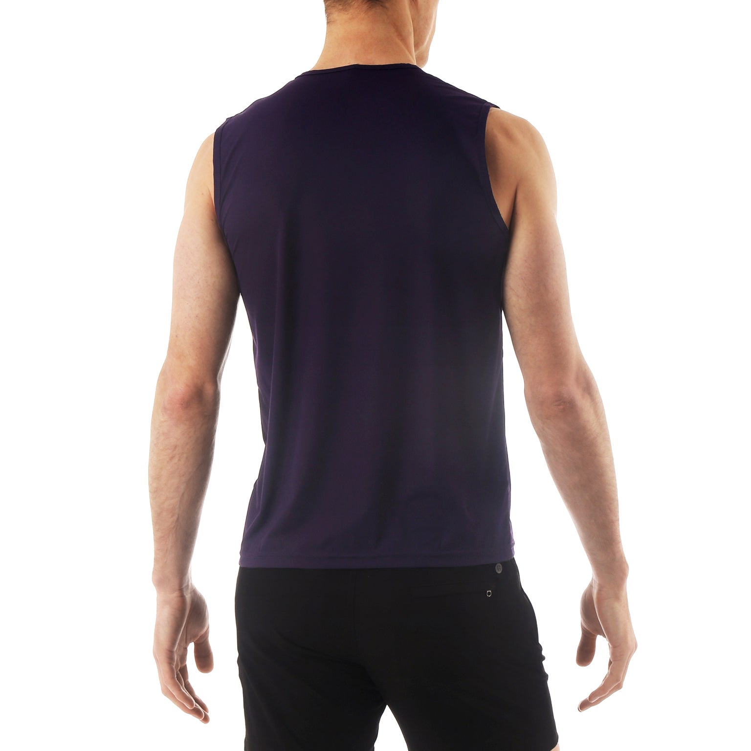 ACTIONWEAR Aubergine Micro Rib Muscle Tee