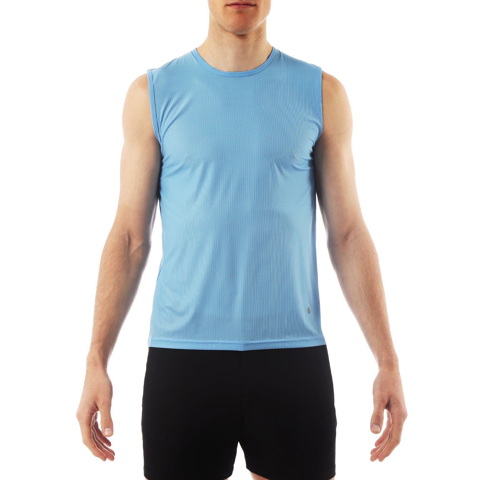 ACTIONWEAR Cornflower Blue Micro Rib Muscle Tee