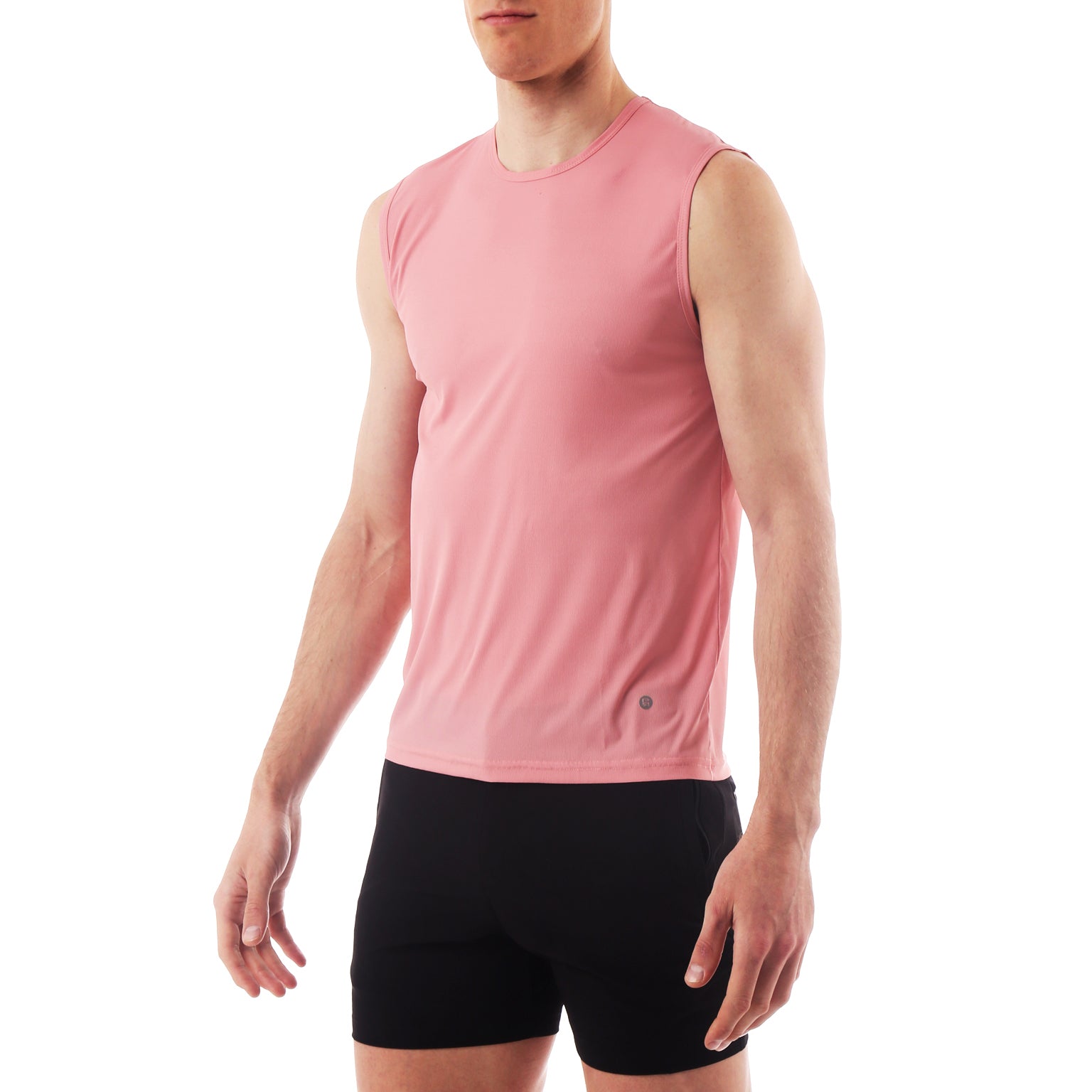 ACTIONWEAR Millenial Pink Micro Rib Muscle Tee