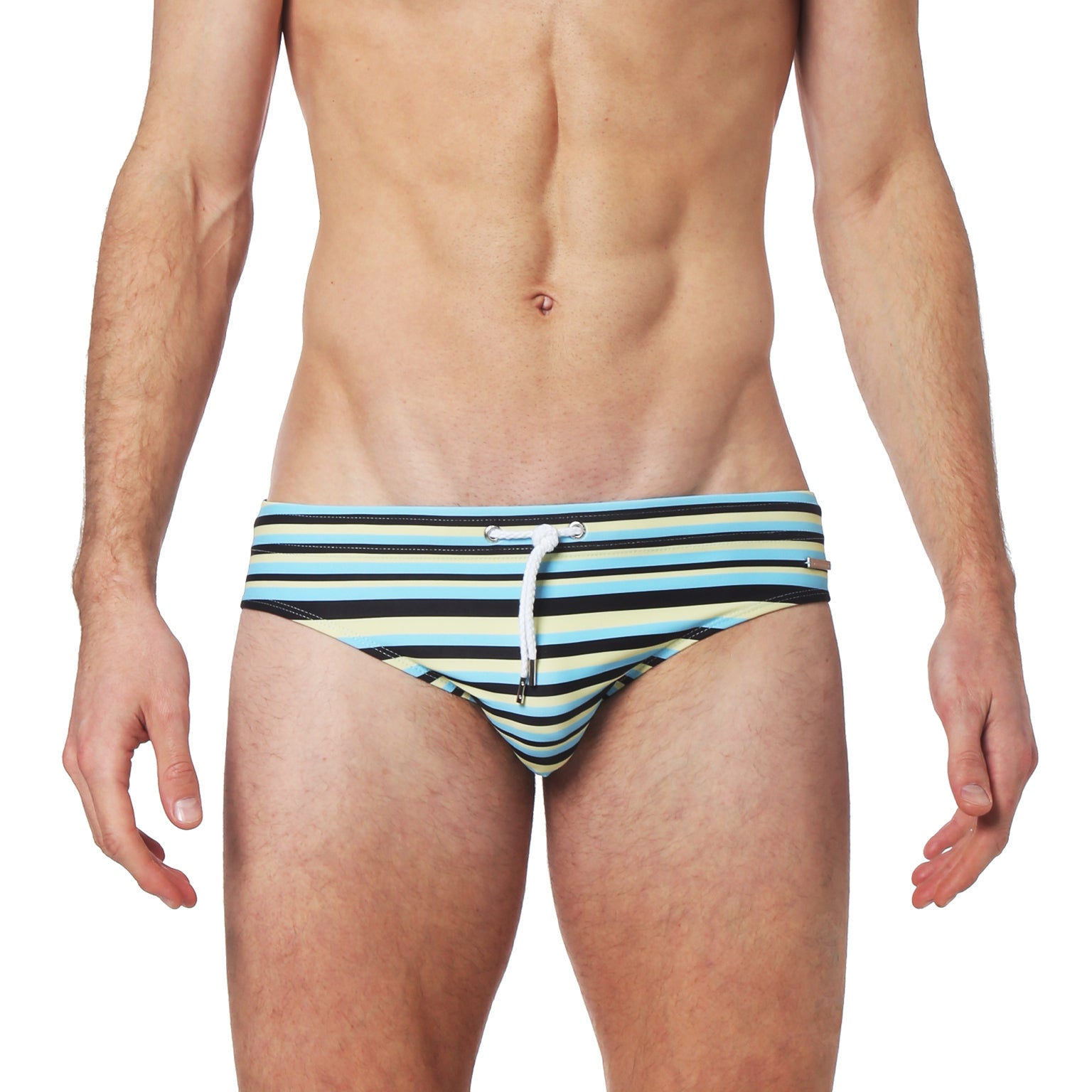 Big Top Stripe Black/Canary Print Meridian Brief
