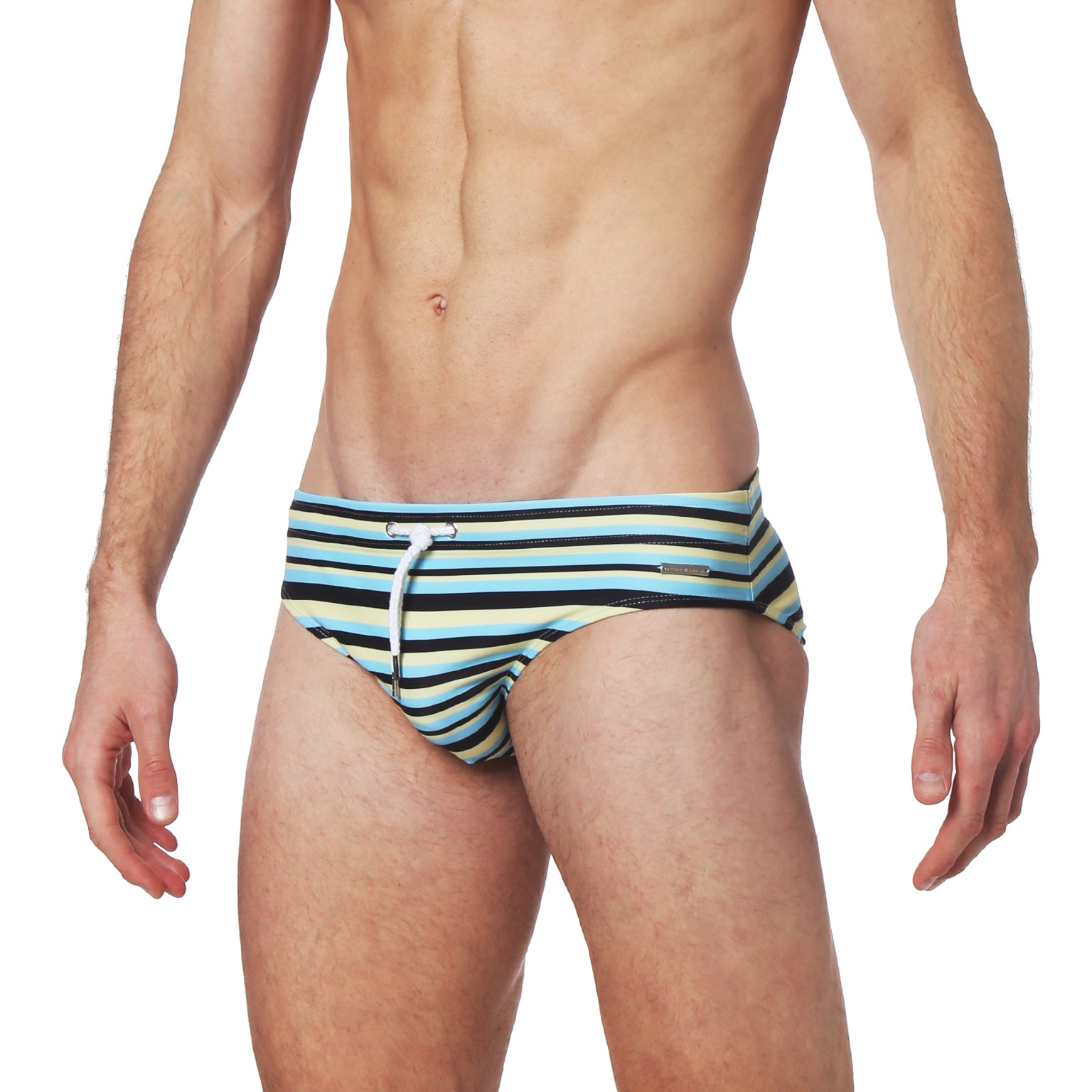 Big Top Stripe Black/Canary Print Meridian Brief