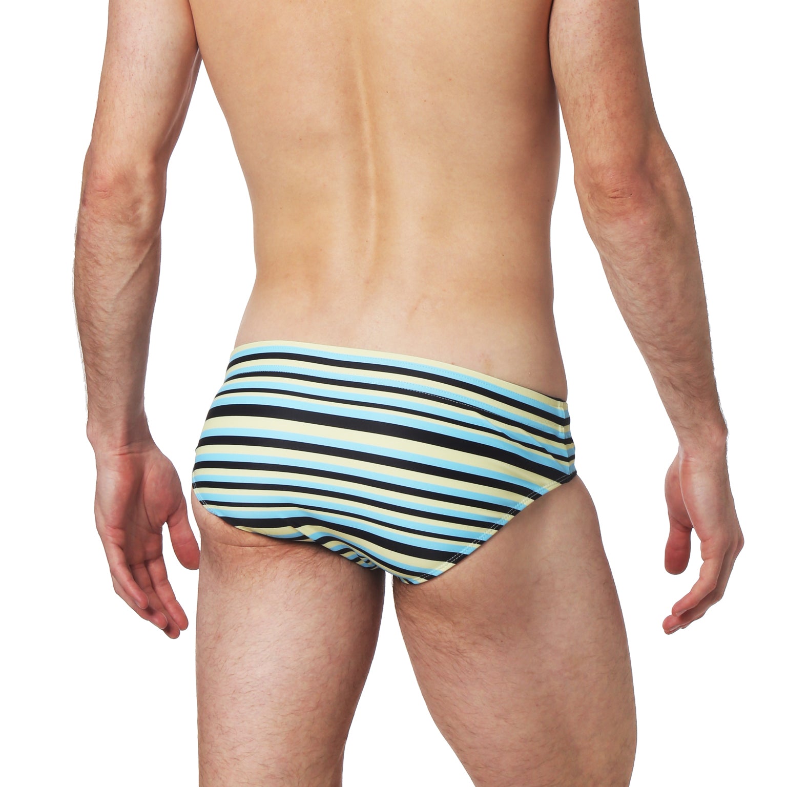Big Top Stripe Black/Canary Print Meridian Brief