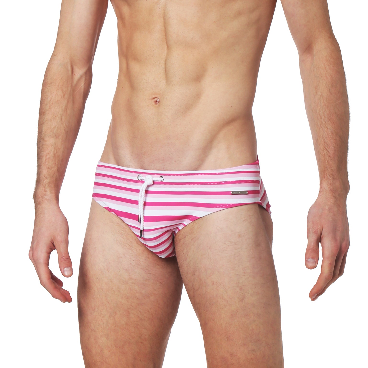 Big Top Stripe White/Pink Print Meridian Brief