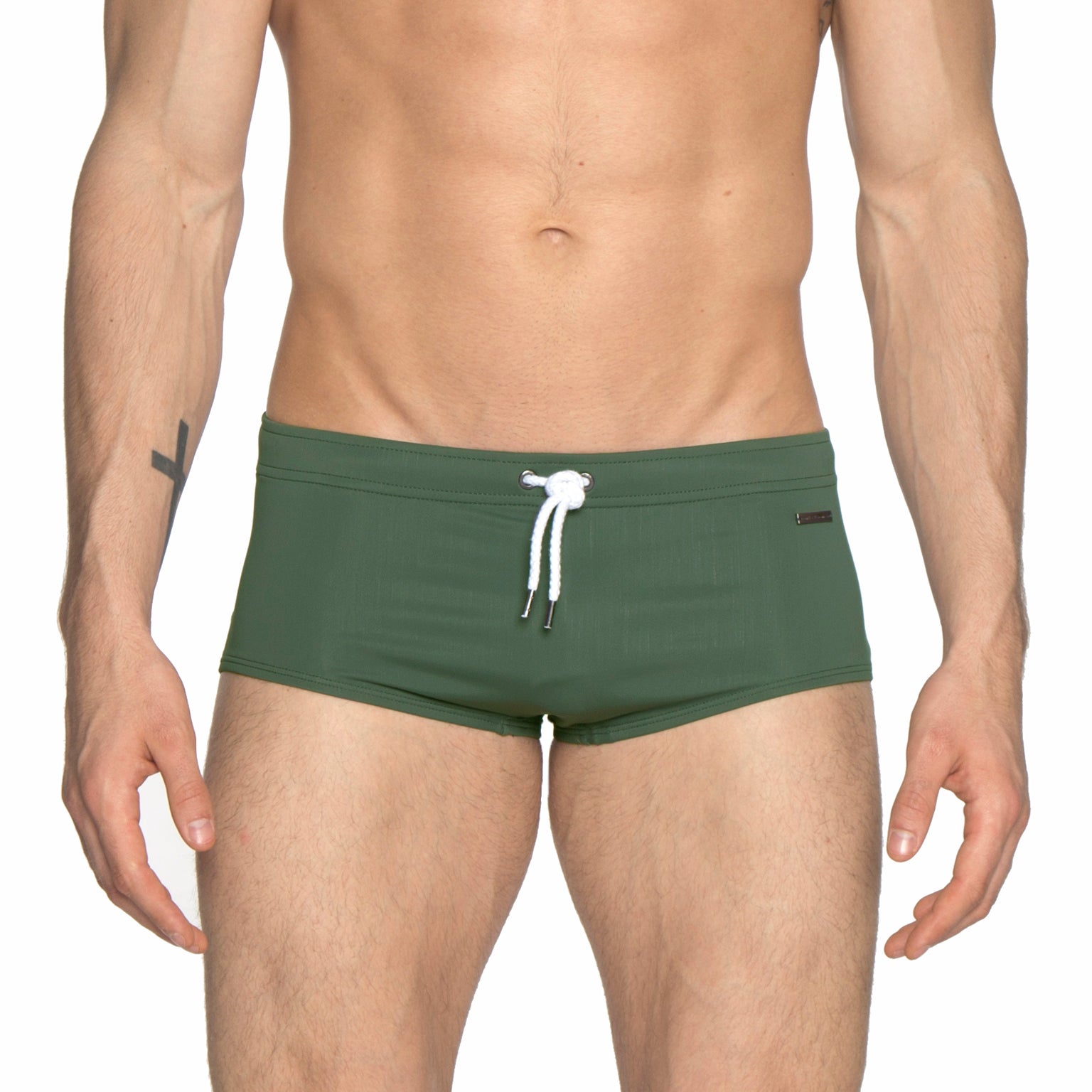 Army Green Solid Corcovado Brief - parke & ronen