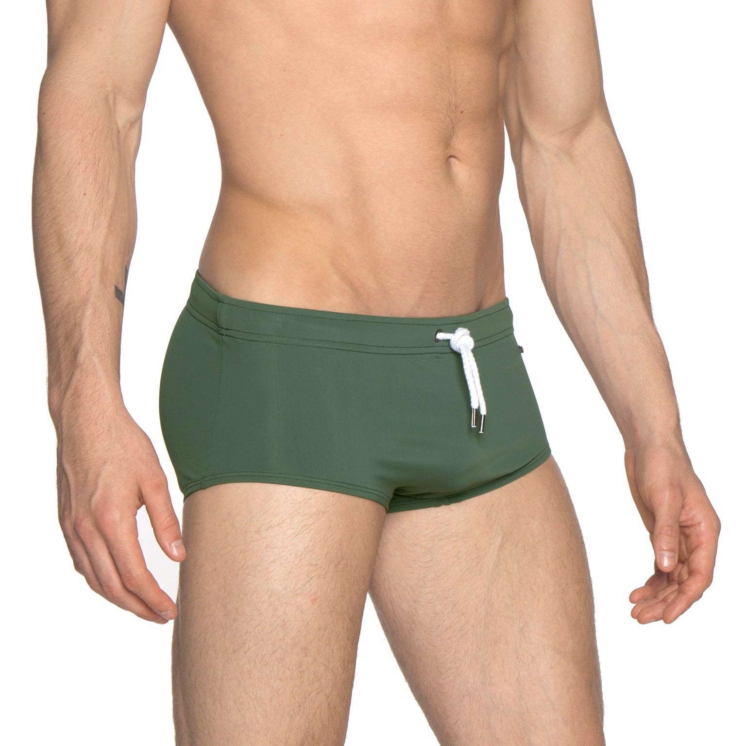 Army Green Solid Corcovado Brief - parke & ronen