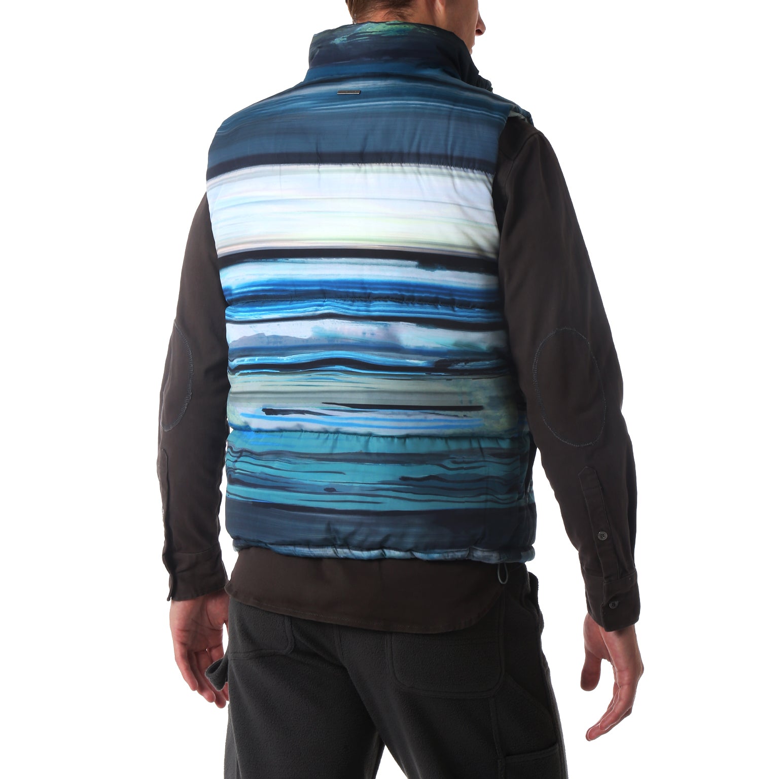 Danube Teal Printed Quilted Vest