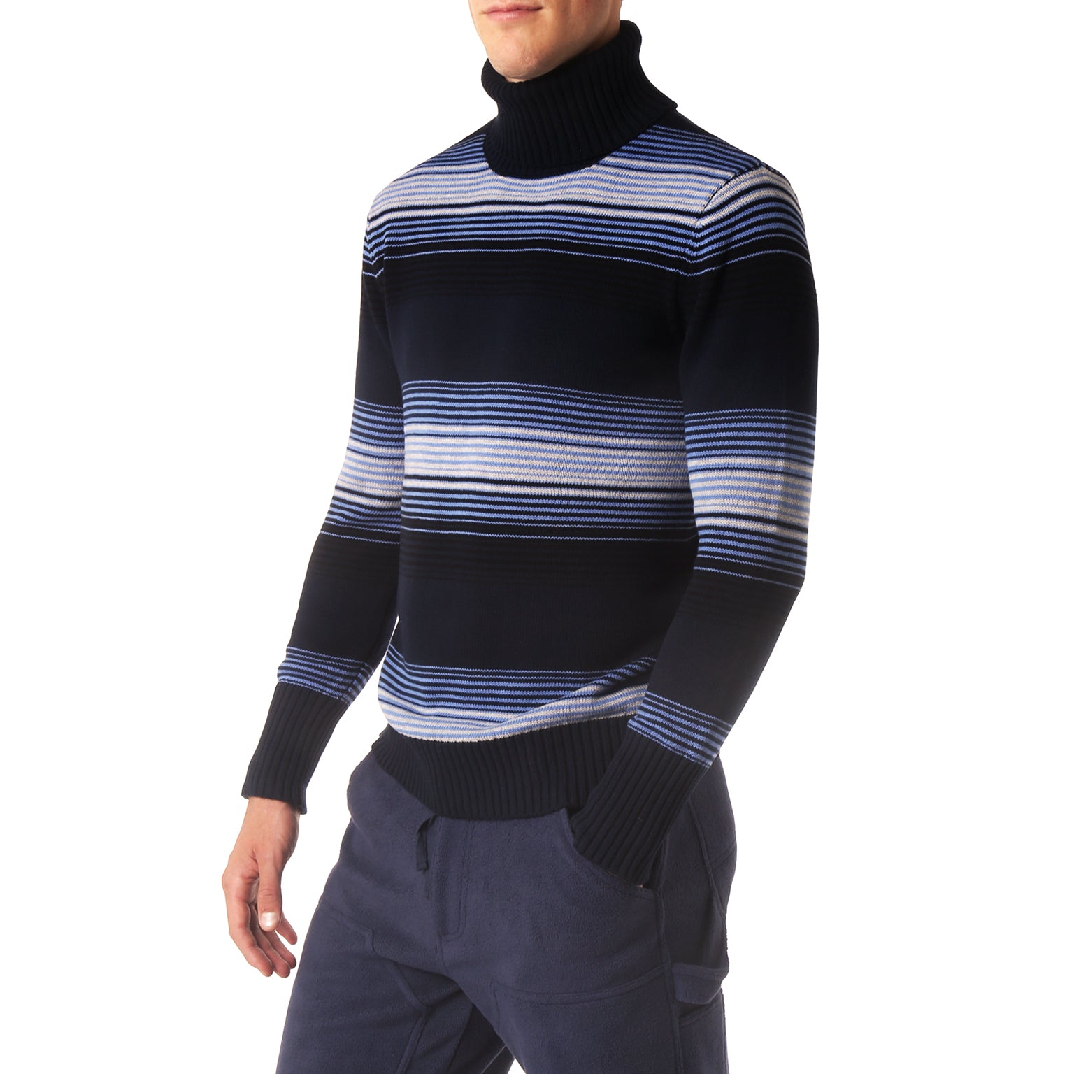 SAVE 70%- Chiaroscuro Navy Turtleneck - parke & ronen