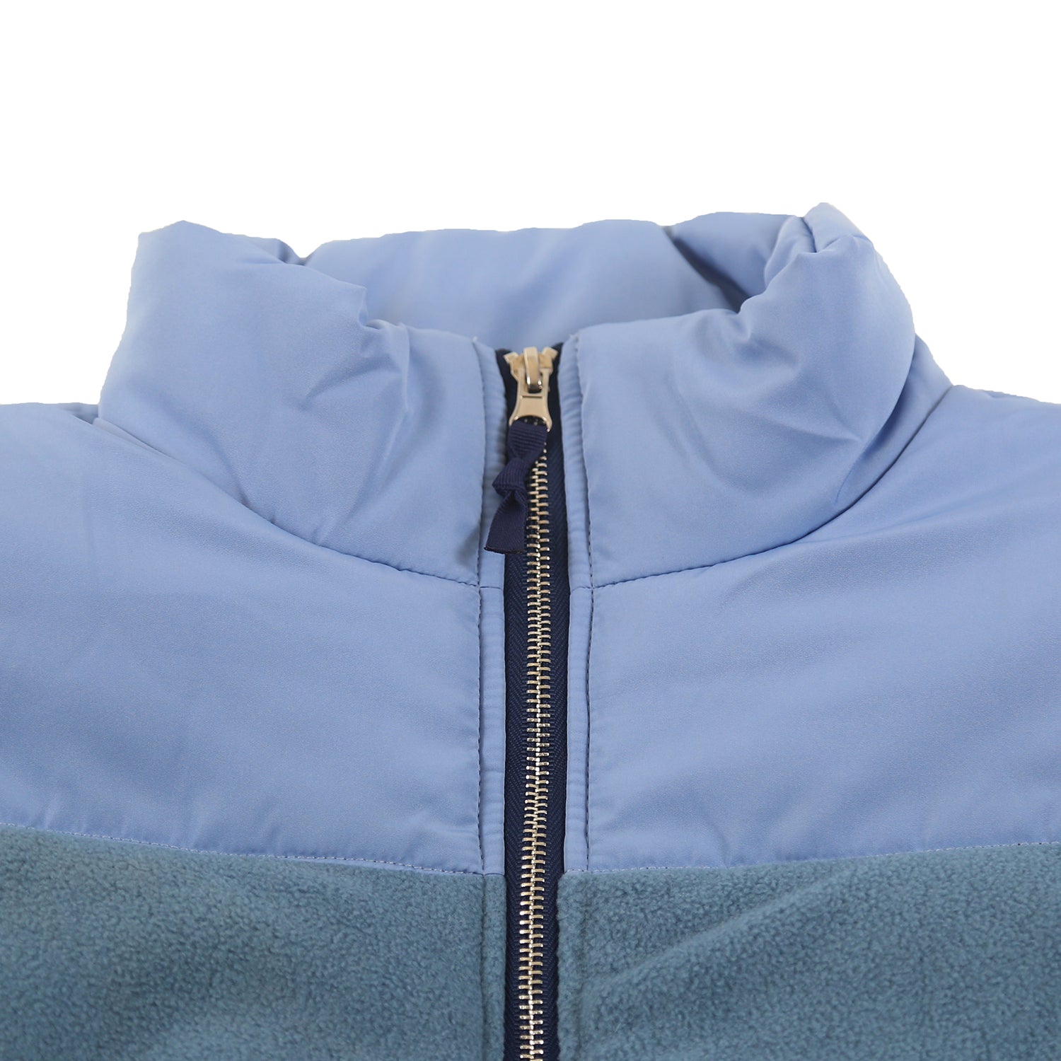 Blue Satin and Fleece Quilted Vest