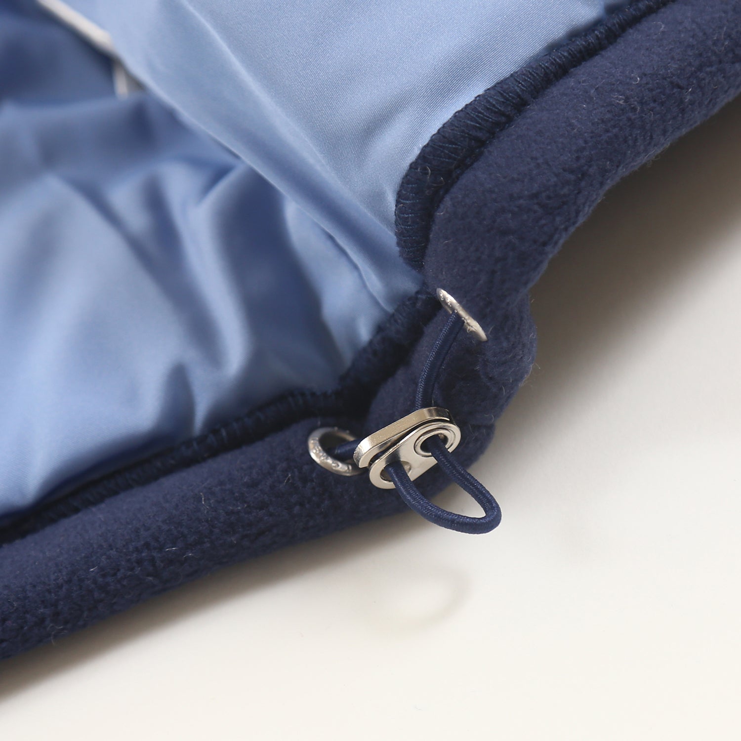 Blue Satin and Fleece Quilted Vest