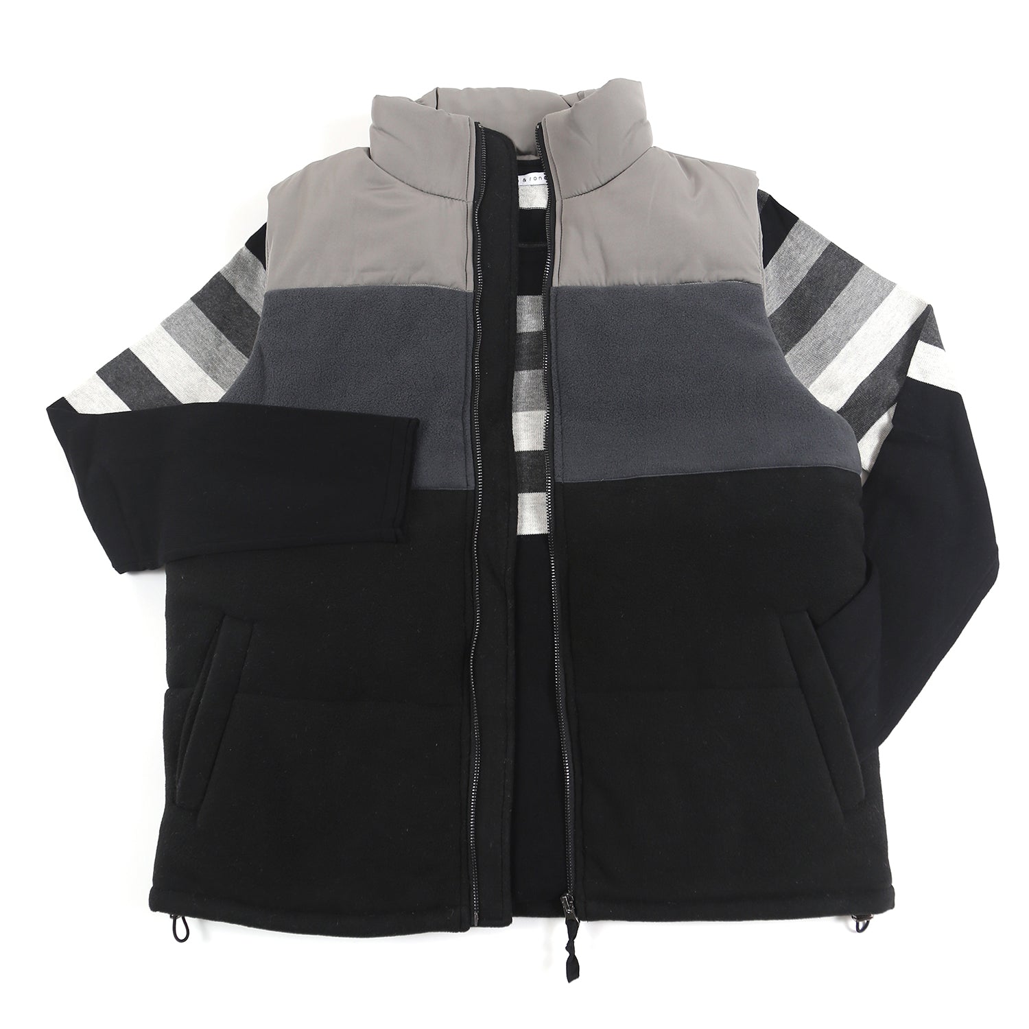 SAVE 70%- Graphite Satin and Fleece Quilted Vest