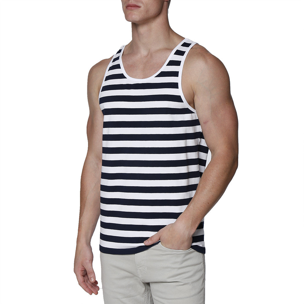 Contrast Striped Tank Top - parke & ronen