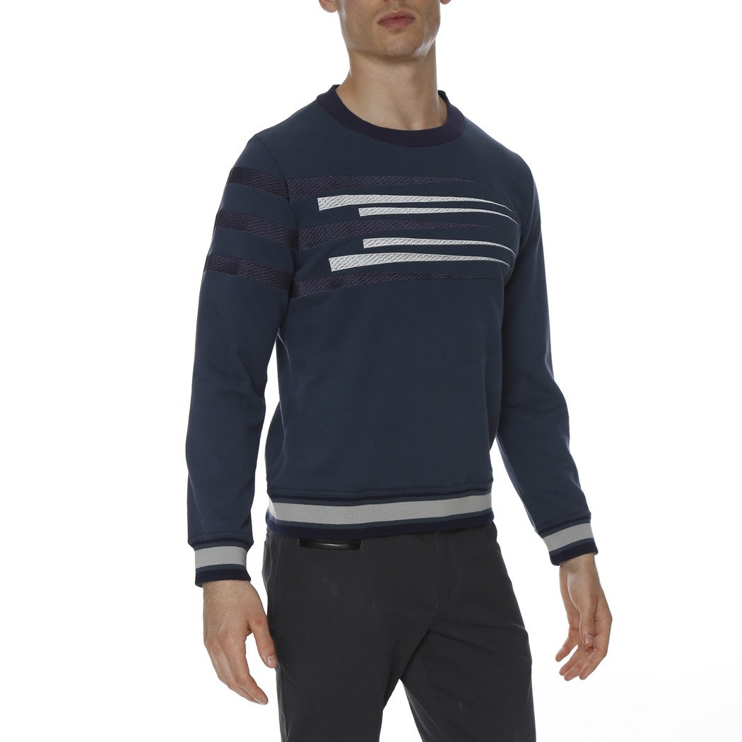 Speedster Stripe Embroidered Sweatshirt - parke & ronen