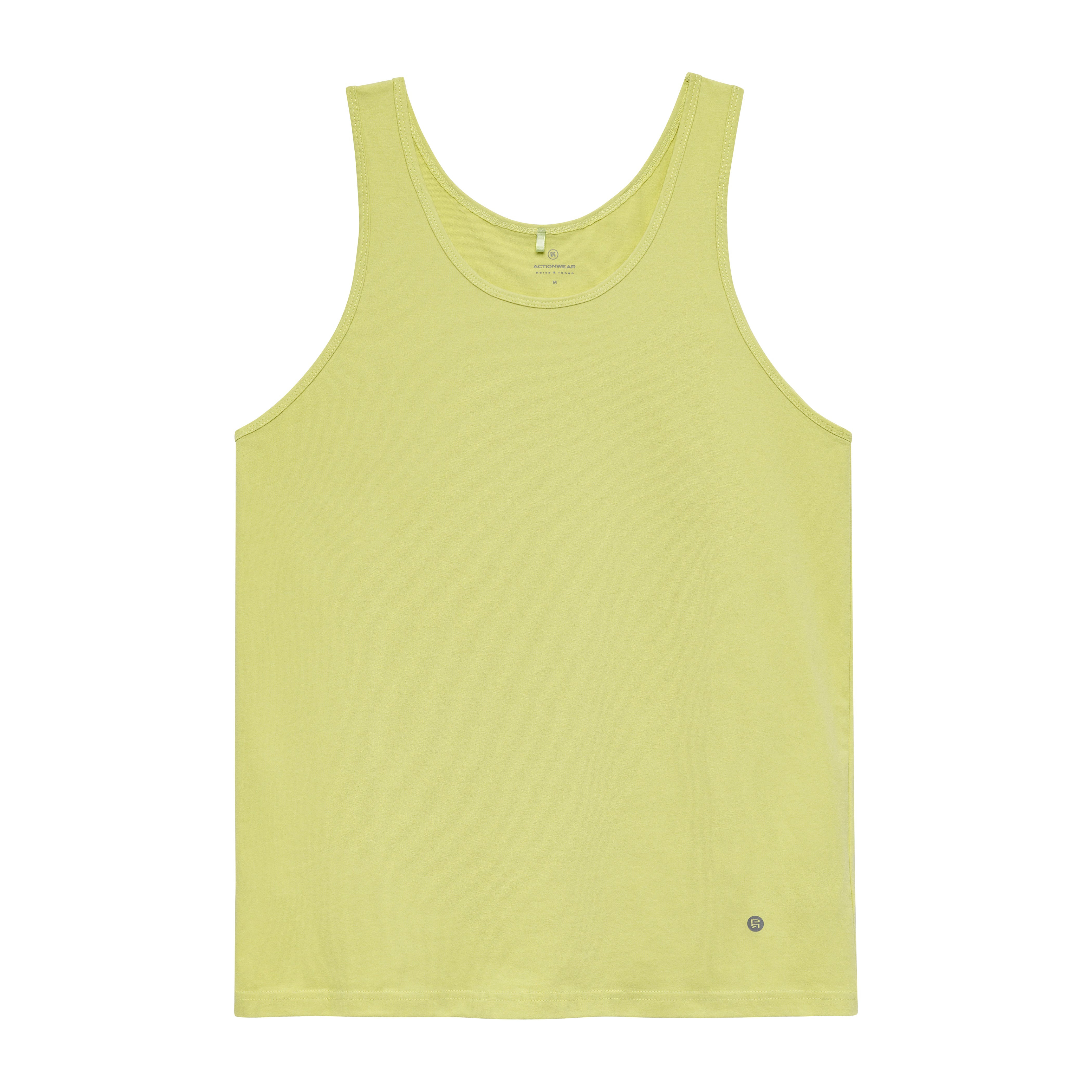 ACTIONWEAR Citron Solid Cotton Tank Top