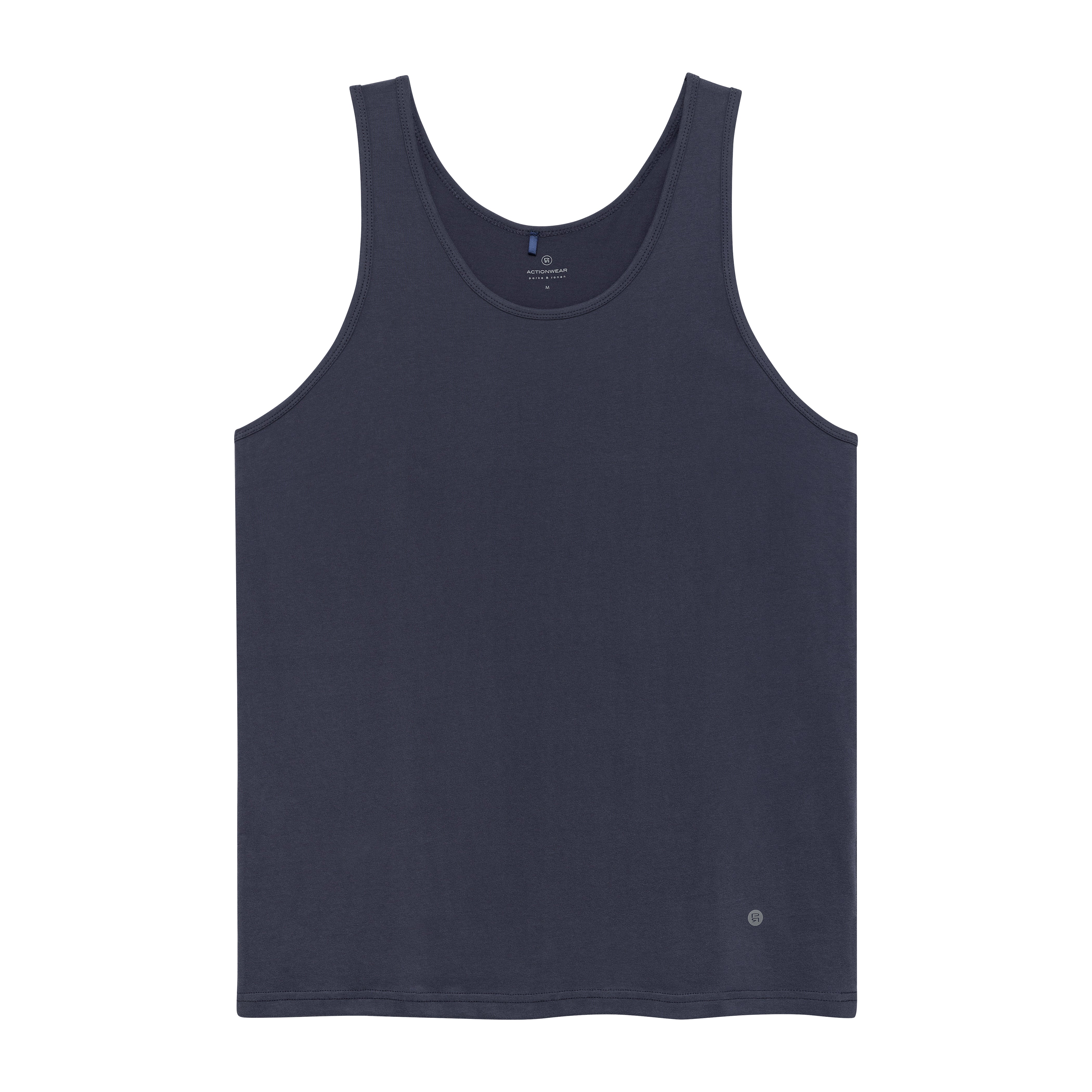 SAVE 50%- ACTIONWEAR Slate Blue Solid Cotton Tank Top